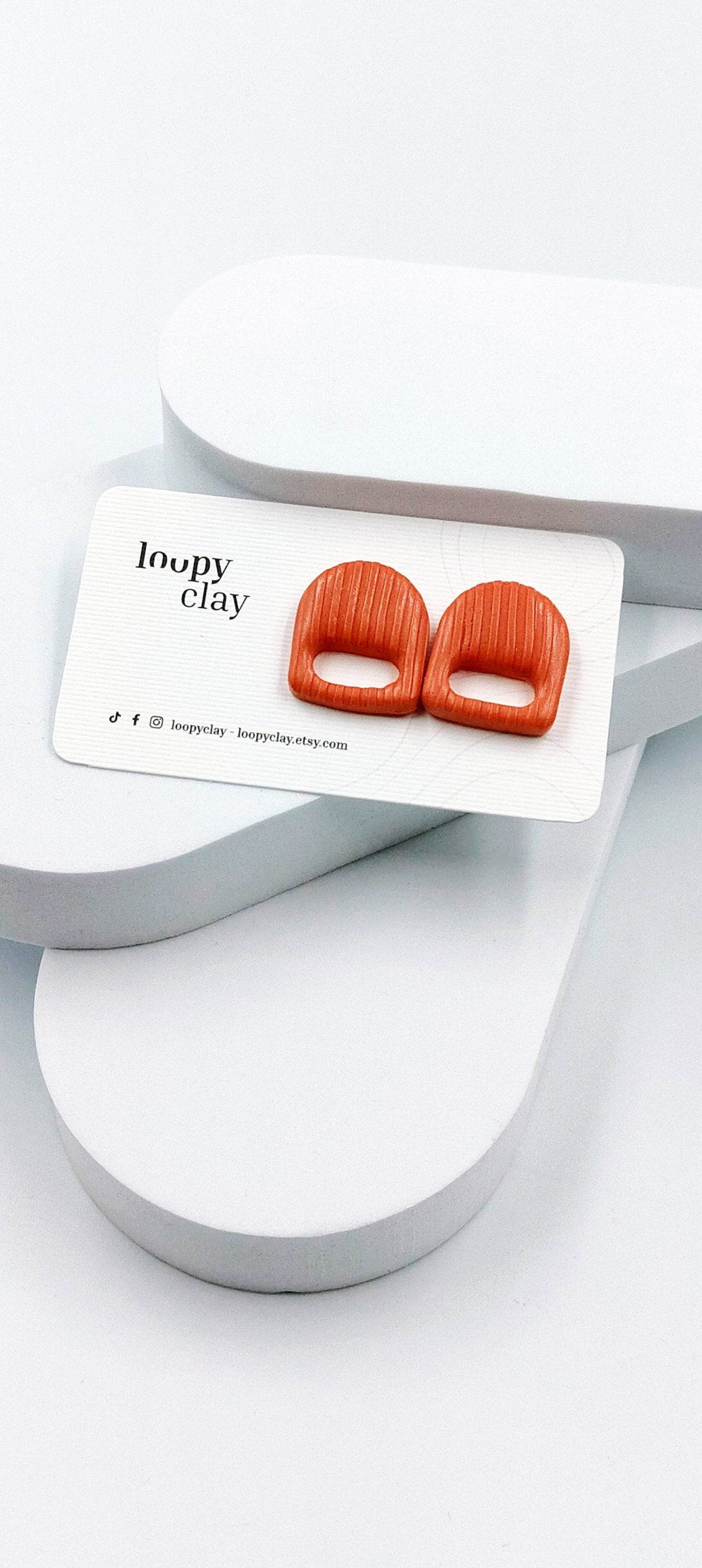 Orecchini Lineari linguetta - Loopy Clay