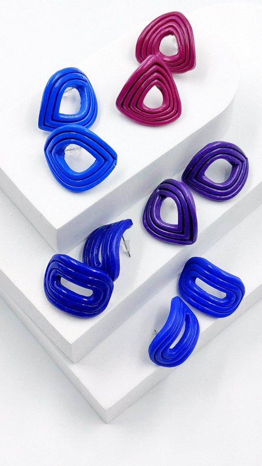 Orecchini moderni Huggies Fluo - Loopy Clay