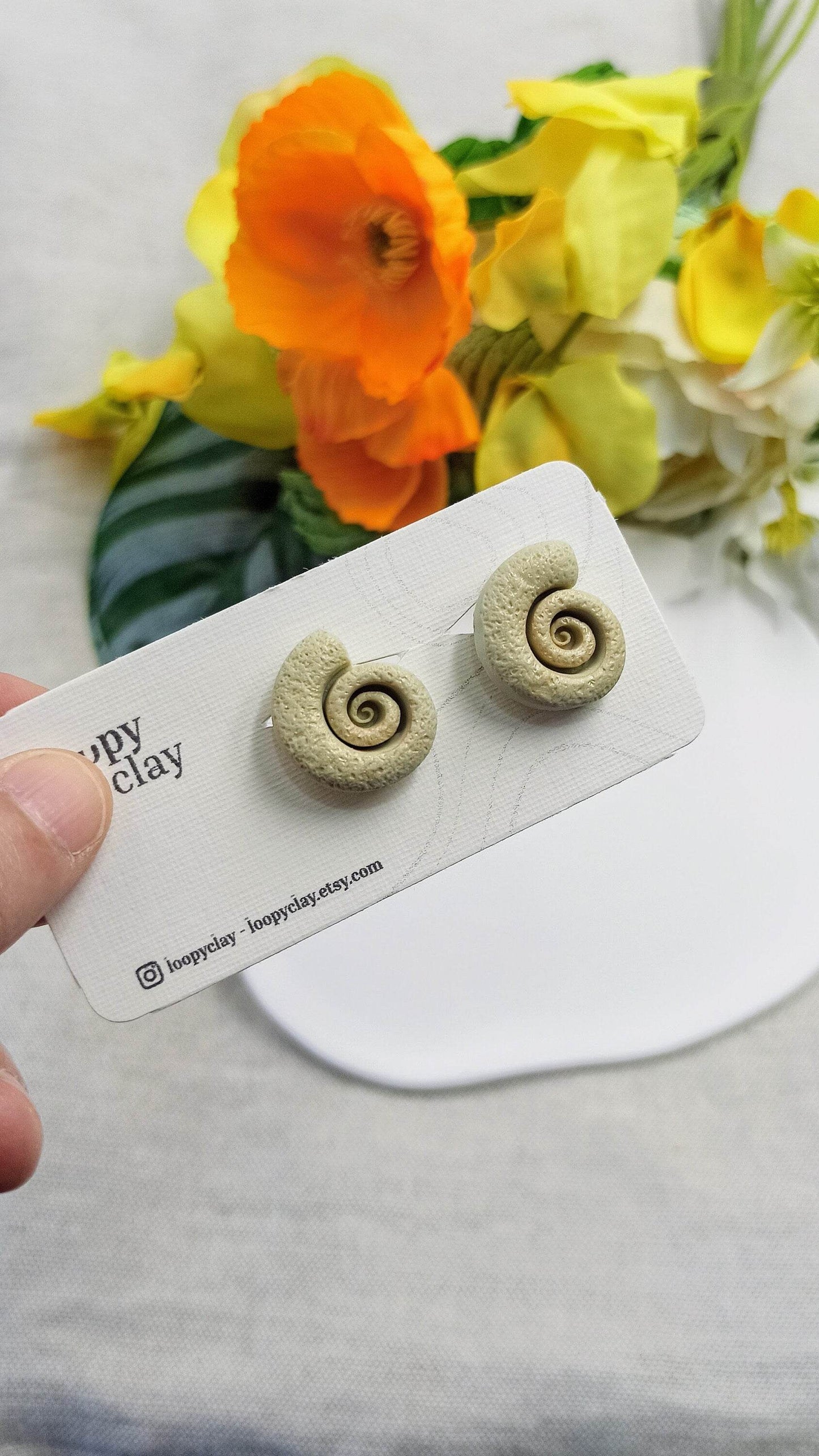 Orecchini a clip Conchiglia - Loopy Clay