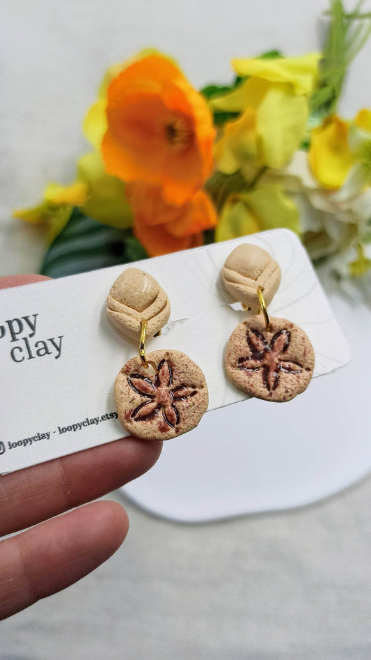 Orecchini a clip tema marino delicato - Loopy Clay