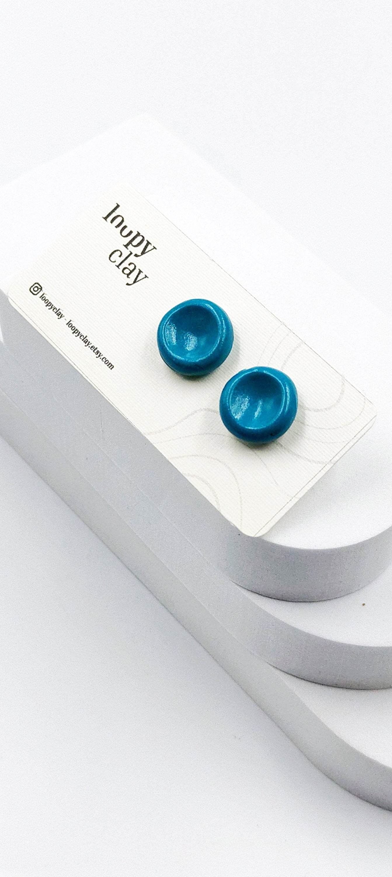 Orecchini a bottone dots - Loopy Clay