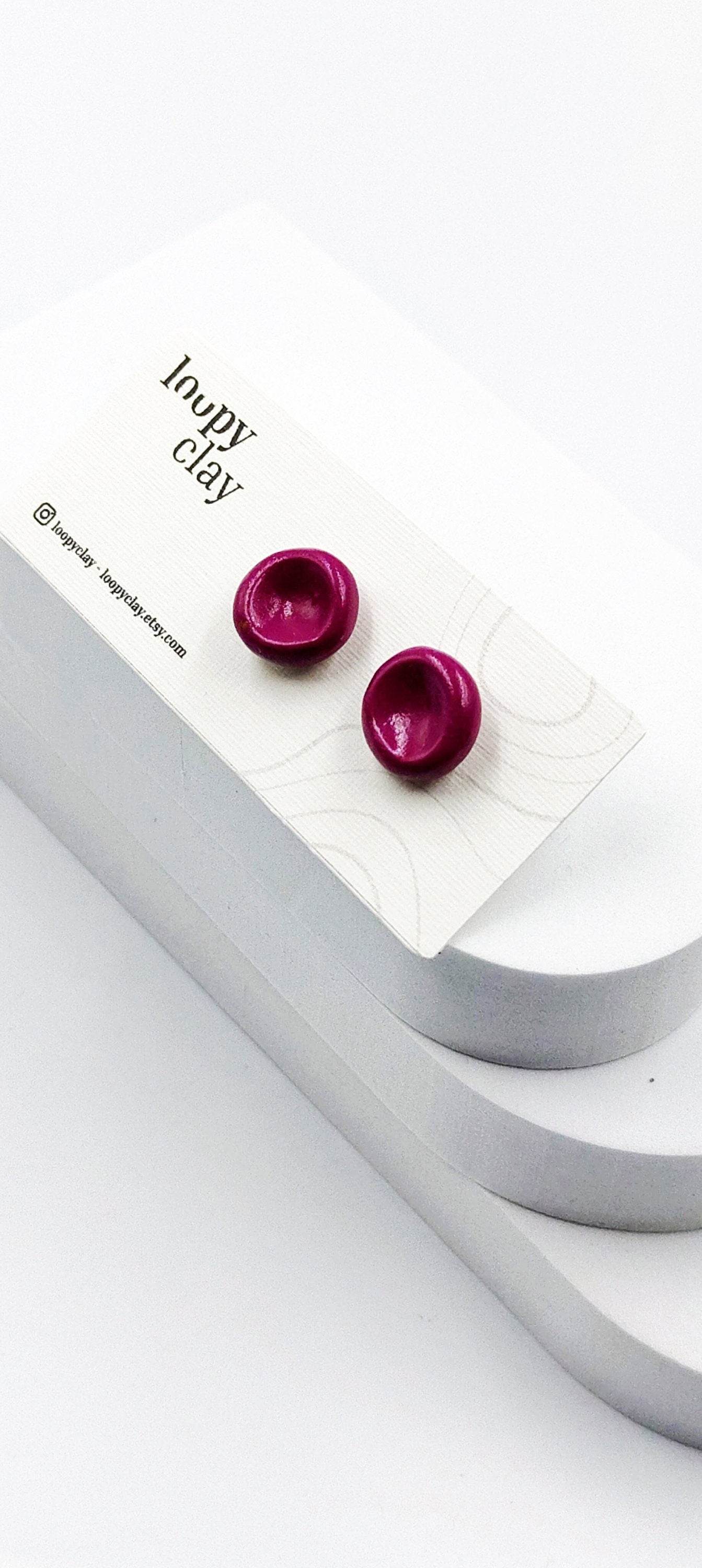 Orecchini a bottone dots - Loopy Clay