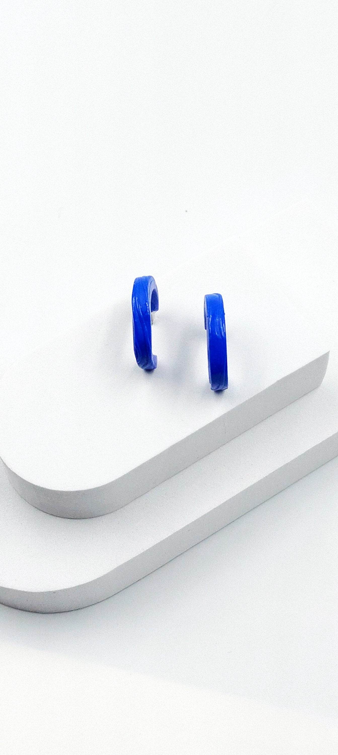 Orecchini a Cerchio texture Bicolore - Loopy Clay