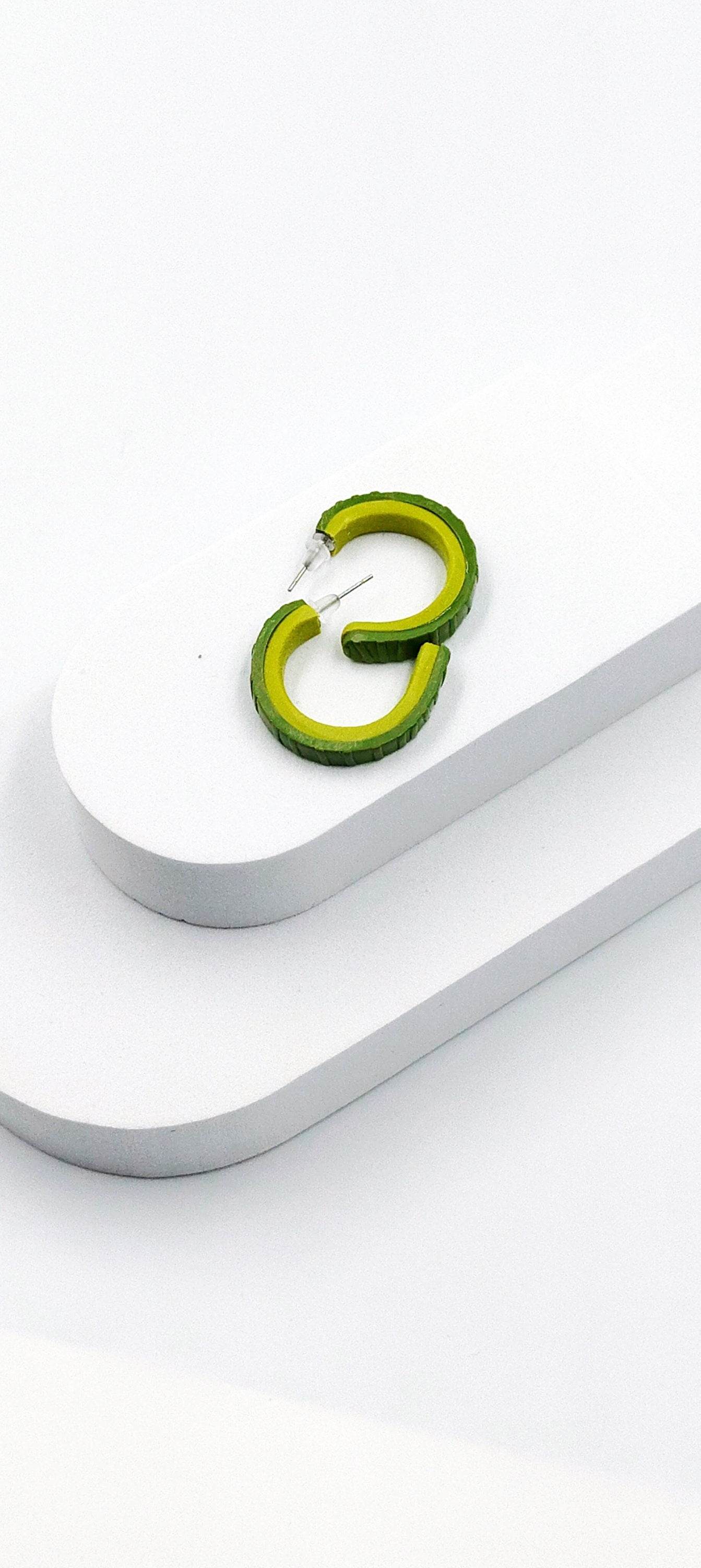 Orecchini a Cerchio texture Bicolore - Loopy Clay