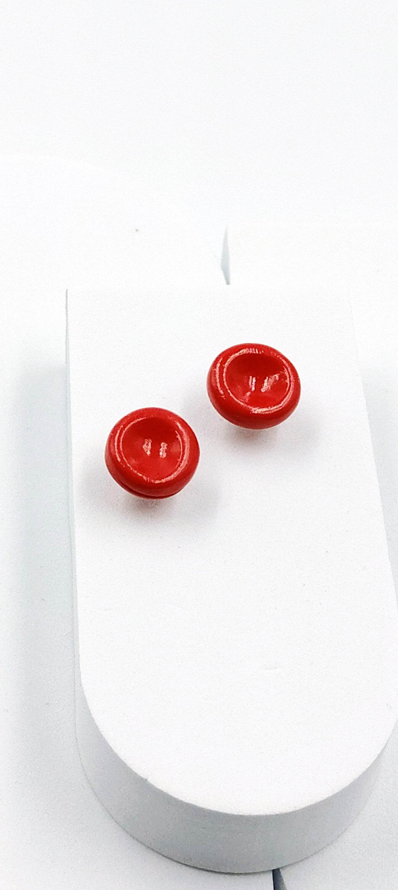 Orecchini a bottone dots, caldi - Loopy Clay