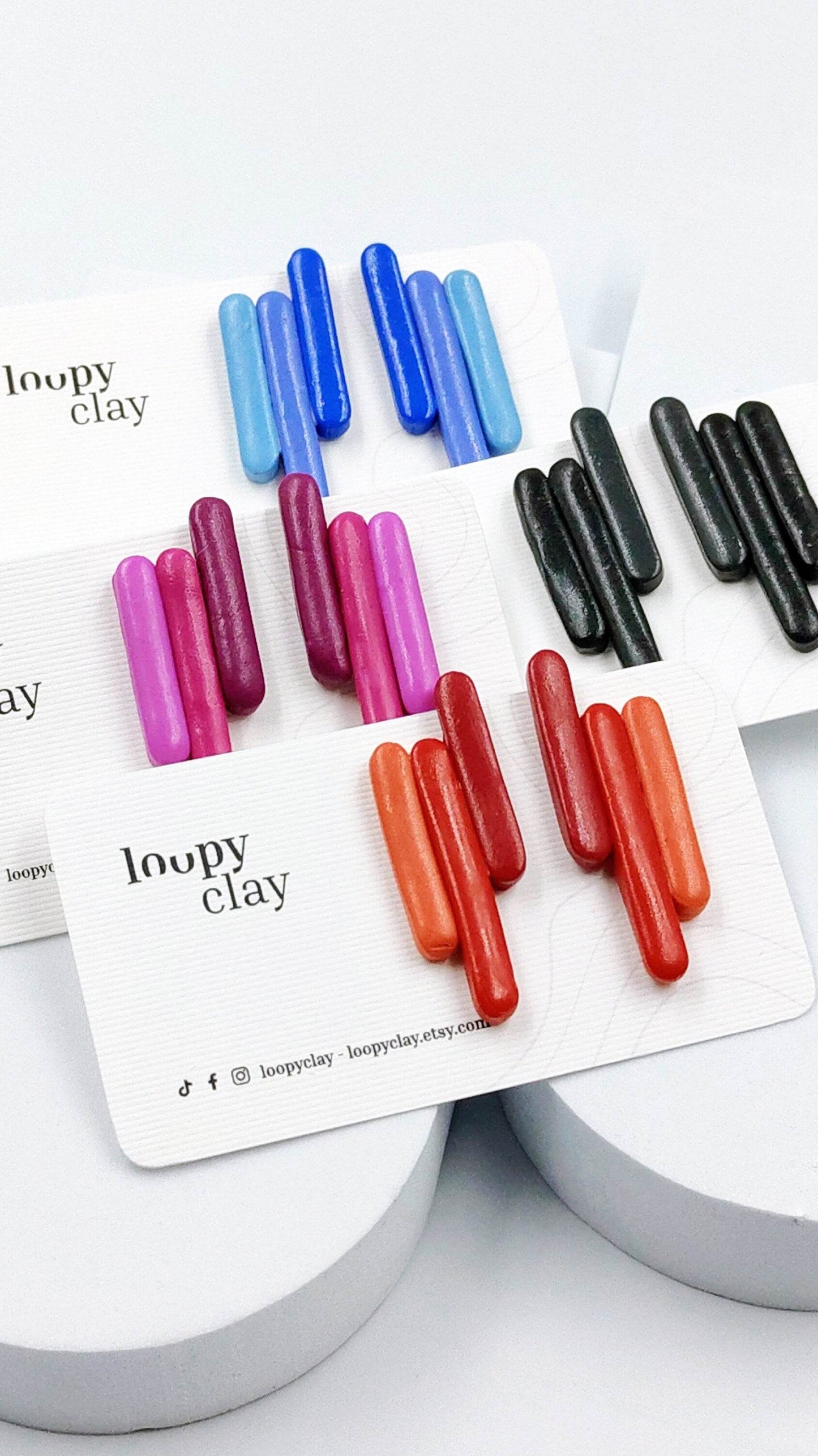 Orecchini Moderni Lineari - Loopy Clay