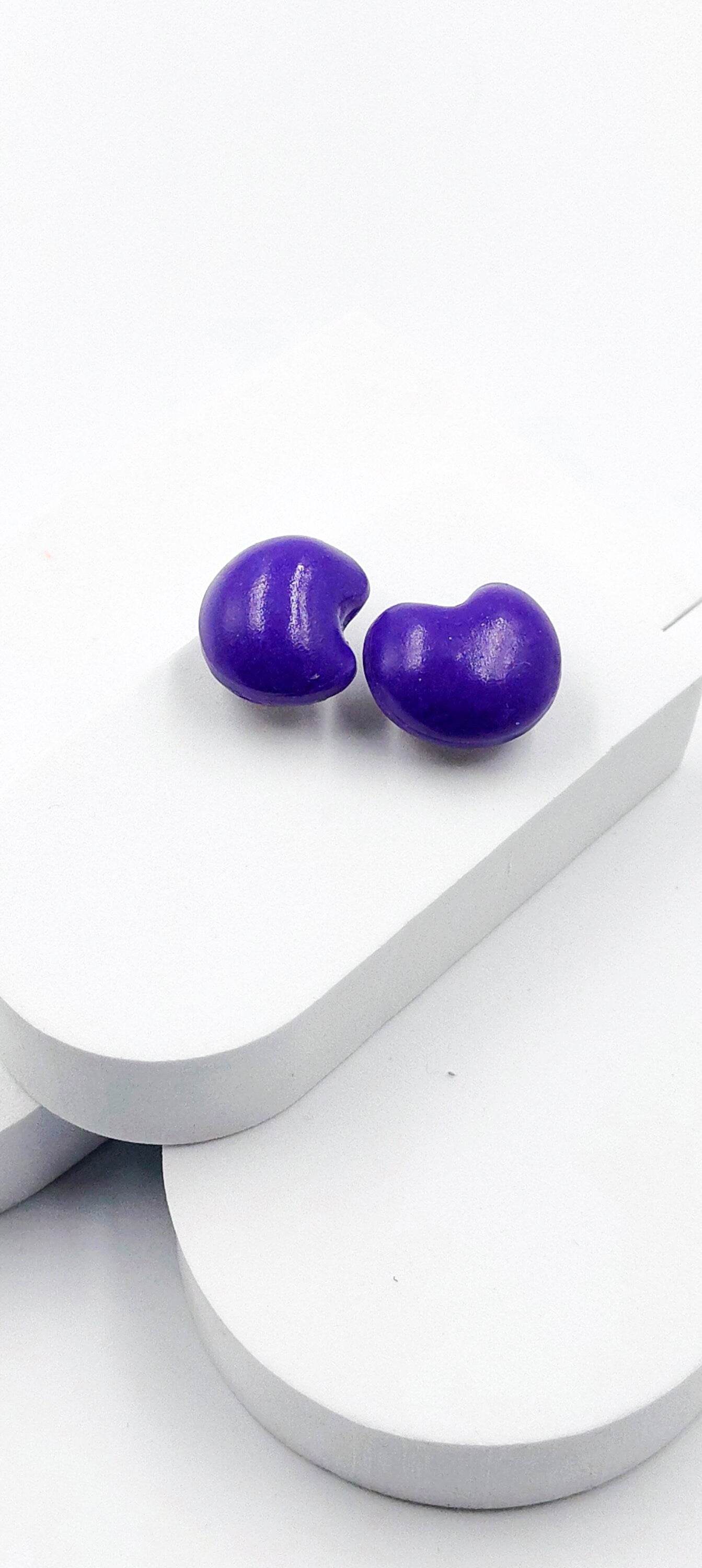 Orecchini bombati minimal a bottone - collezione design pop - Loopy Clay