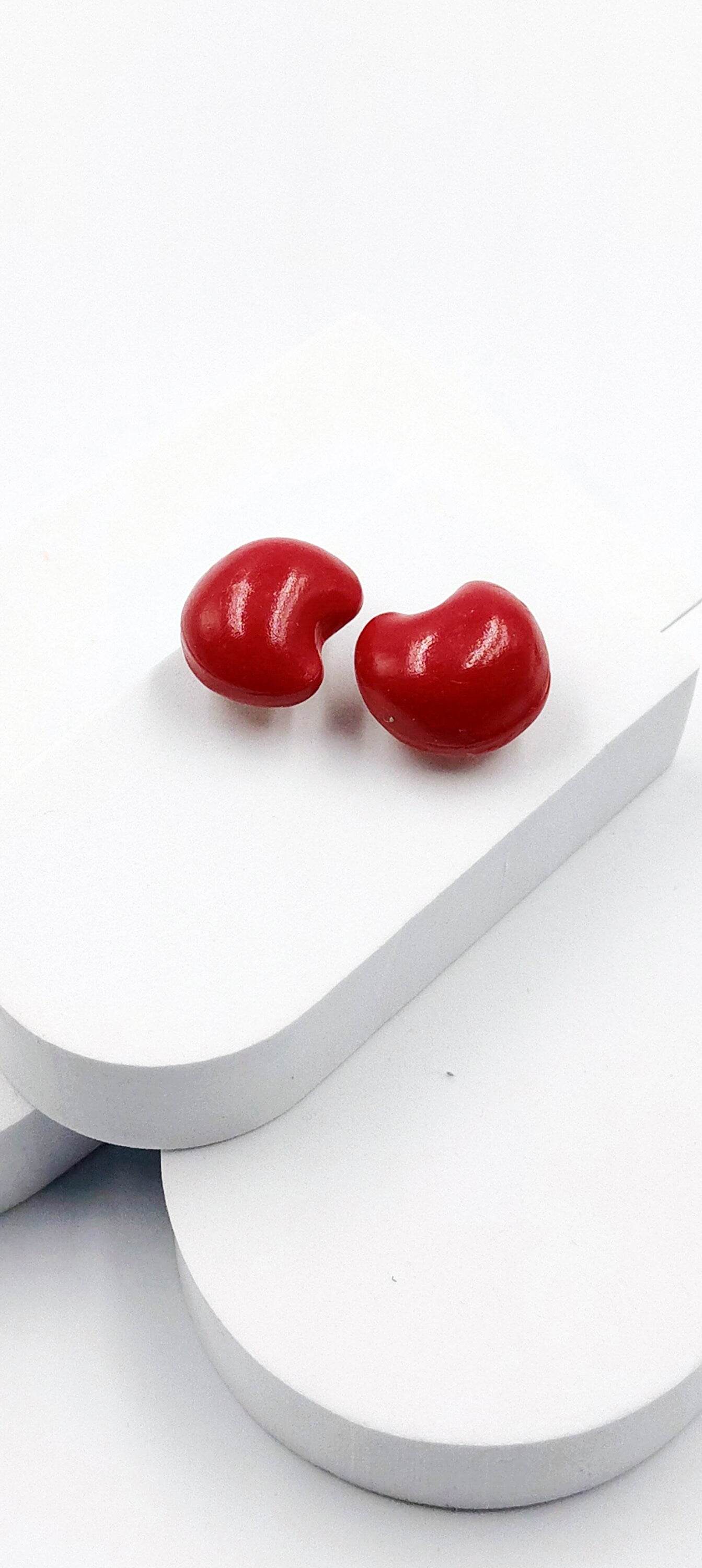 Orecchini bombati minimal a bottone - collezione design pop - Loopy Clay