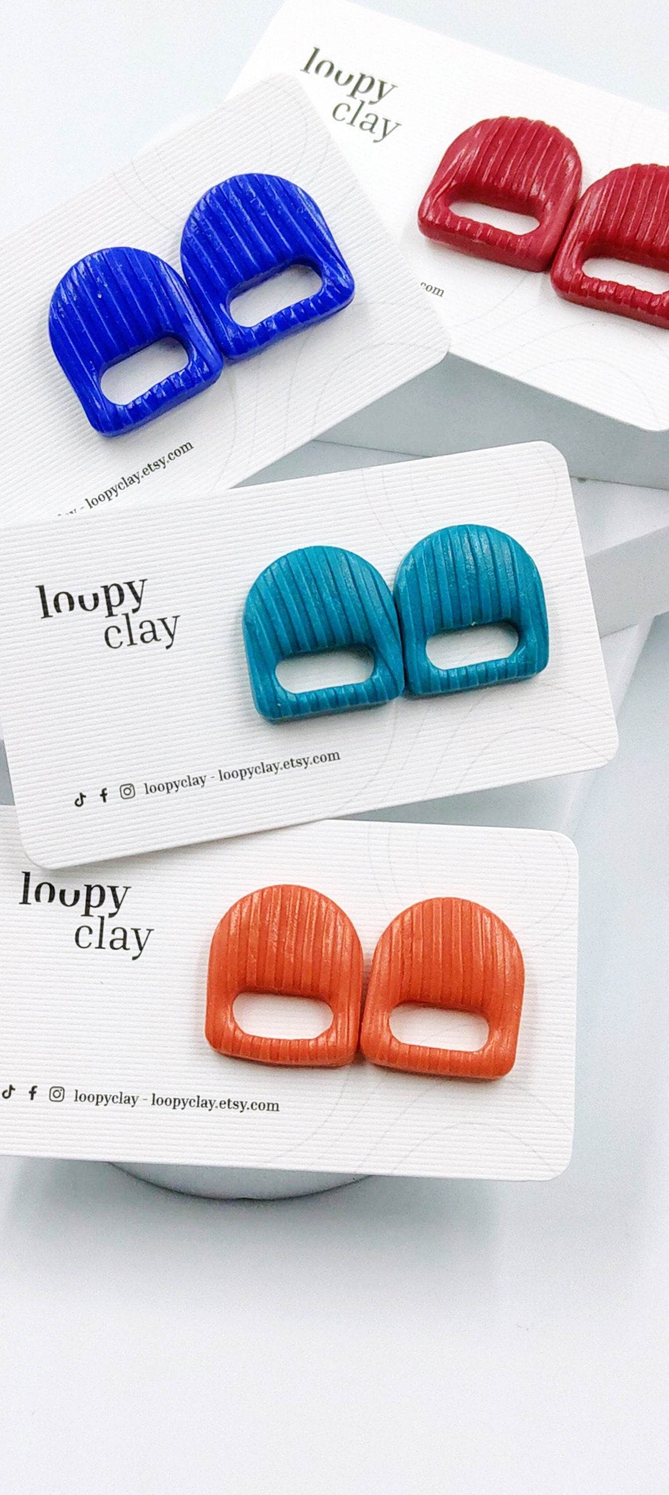 Orecchini Lineari linguetta - Loopy Clay