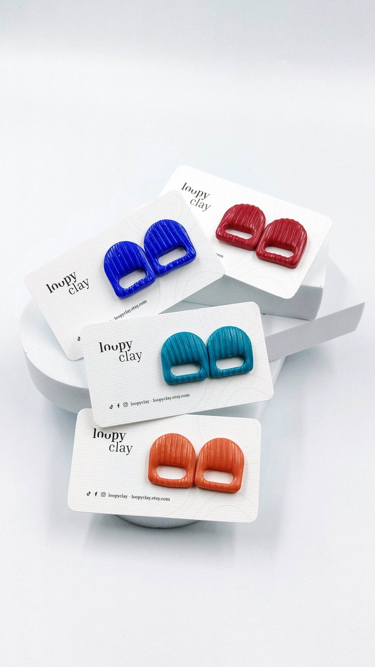 Orecchini Lineari linguetta - Loopy Clay