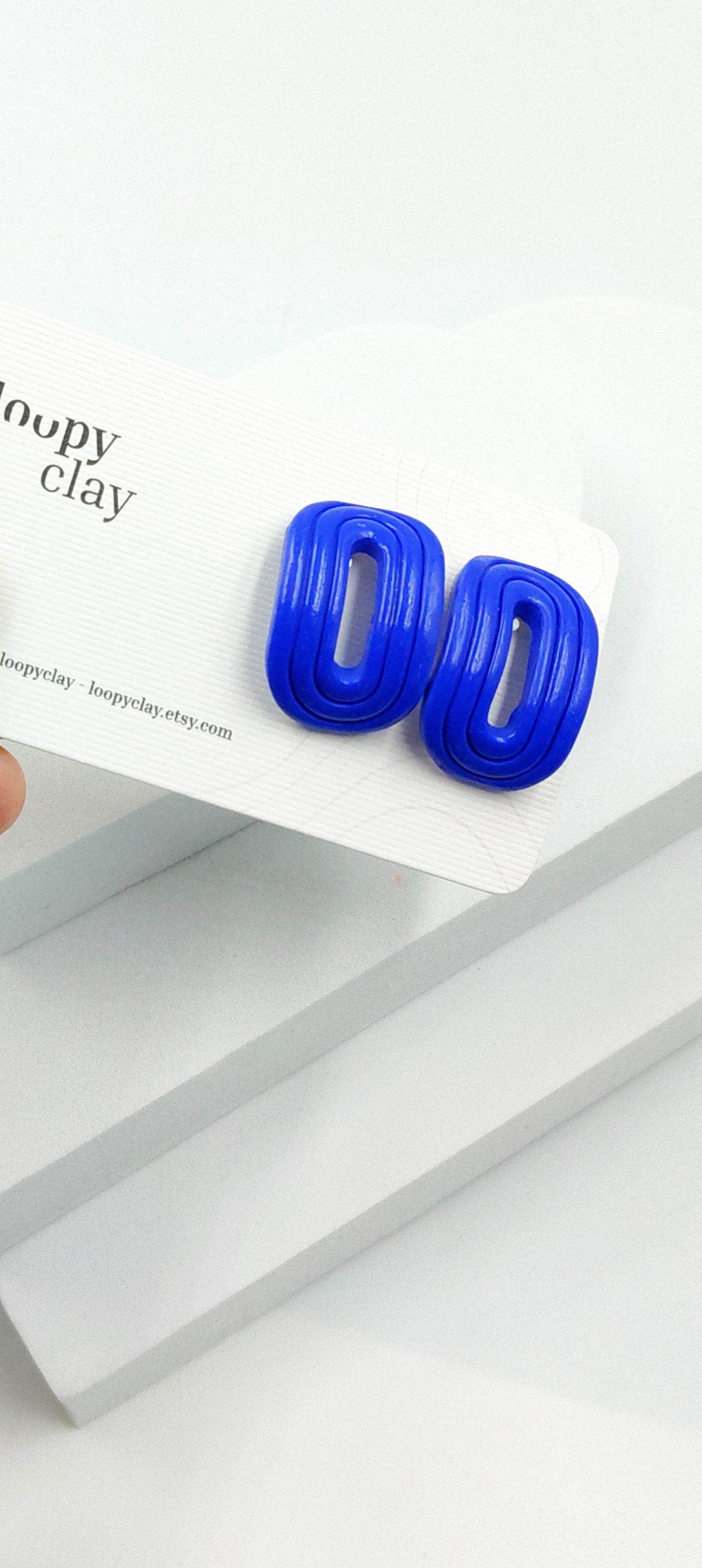 Orecchini moderni Huggies Fluo - Loopy Clay