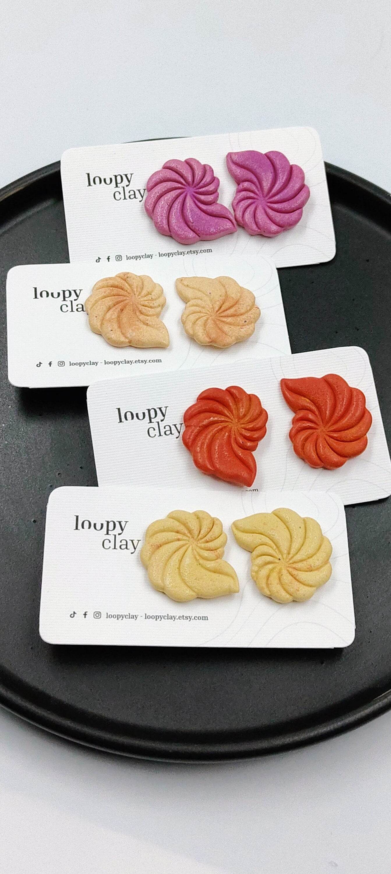 Orecchini Conchiglia a Clip, leggeri pratici e minimal chic - Loopy Clay