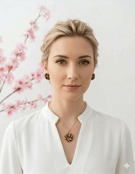 Orecchini a Bottone Bamboo Gold | I Love Japan