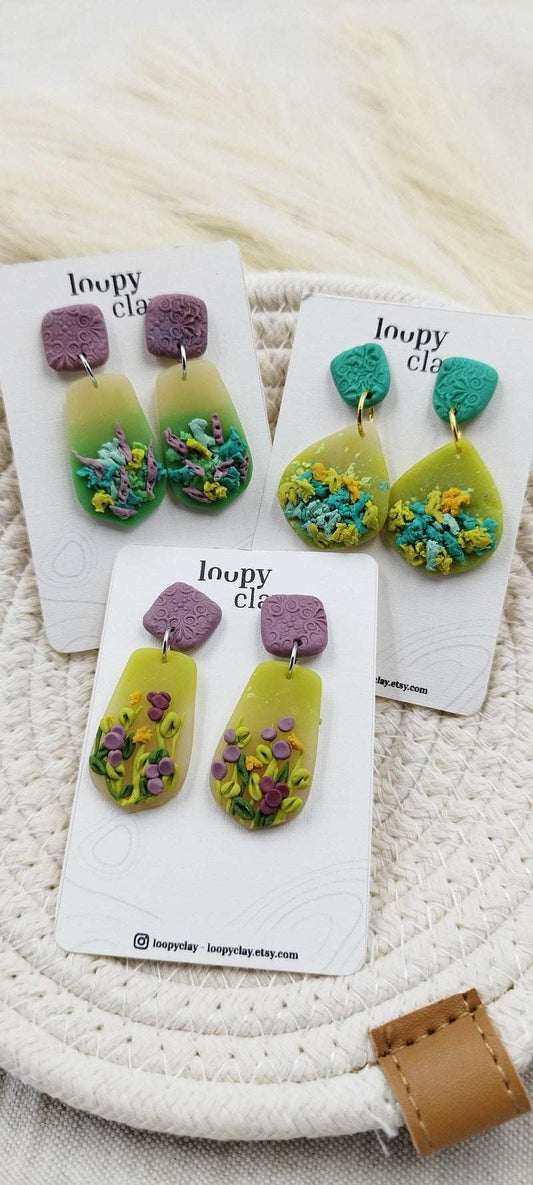 Orecchini Pendenti fondo del mare astratto