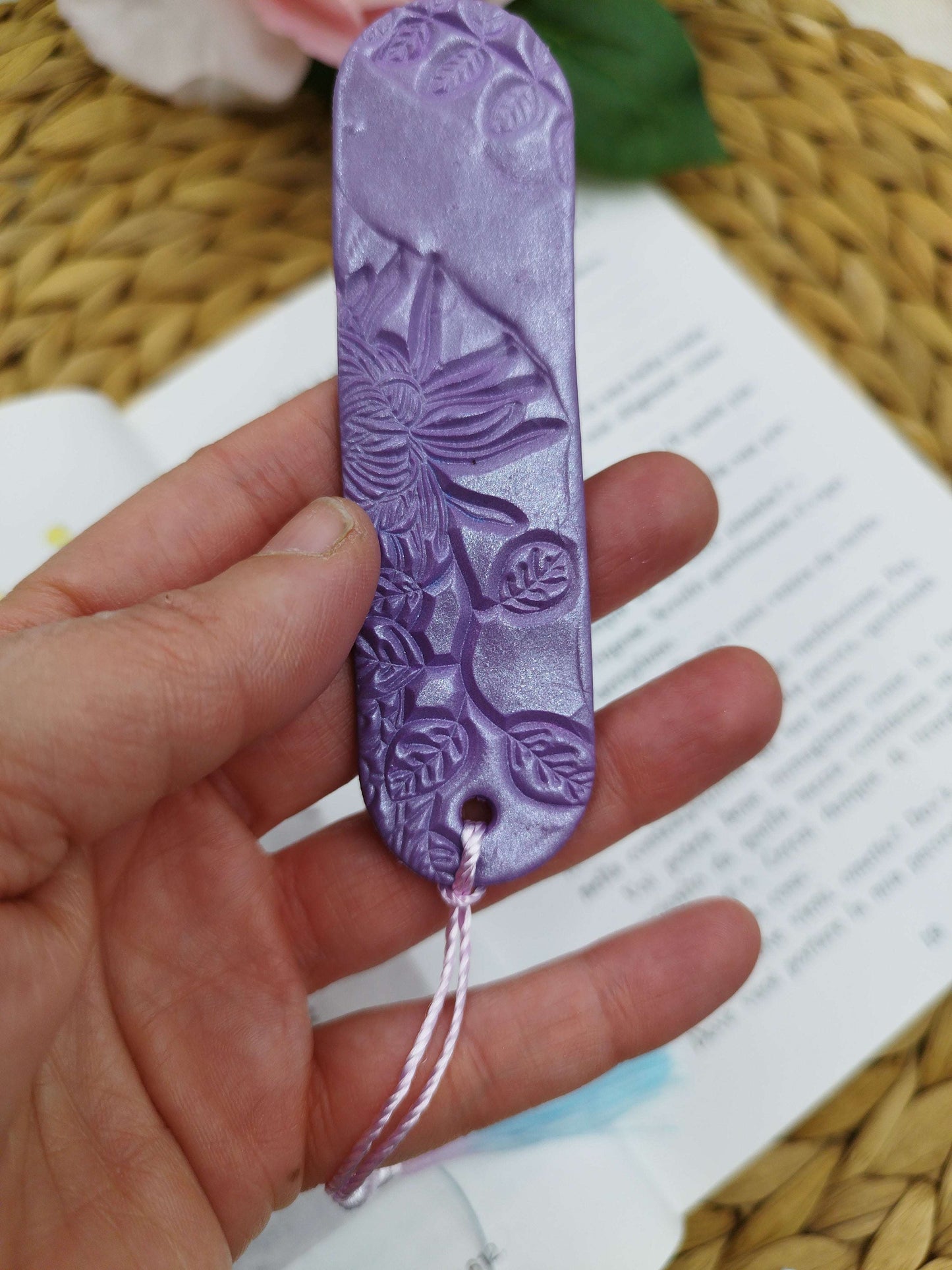 Segnalibro Artigianale a Petali | Aurora Rosa e Lilla