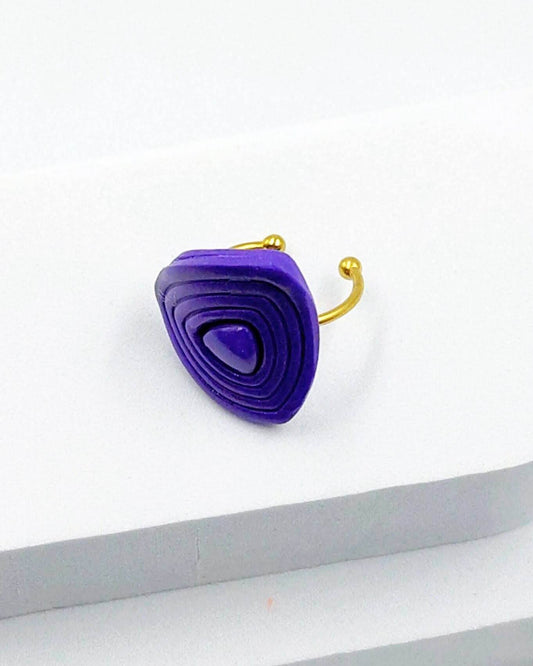 anello regolabile design viola acceso - Loopy Clay