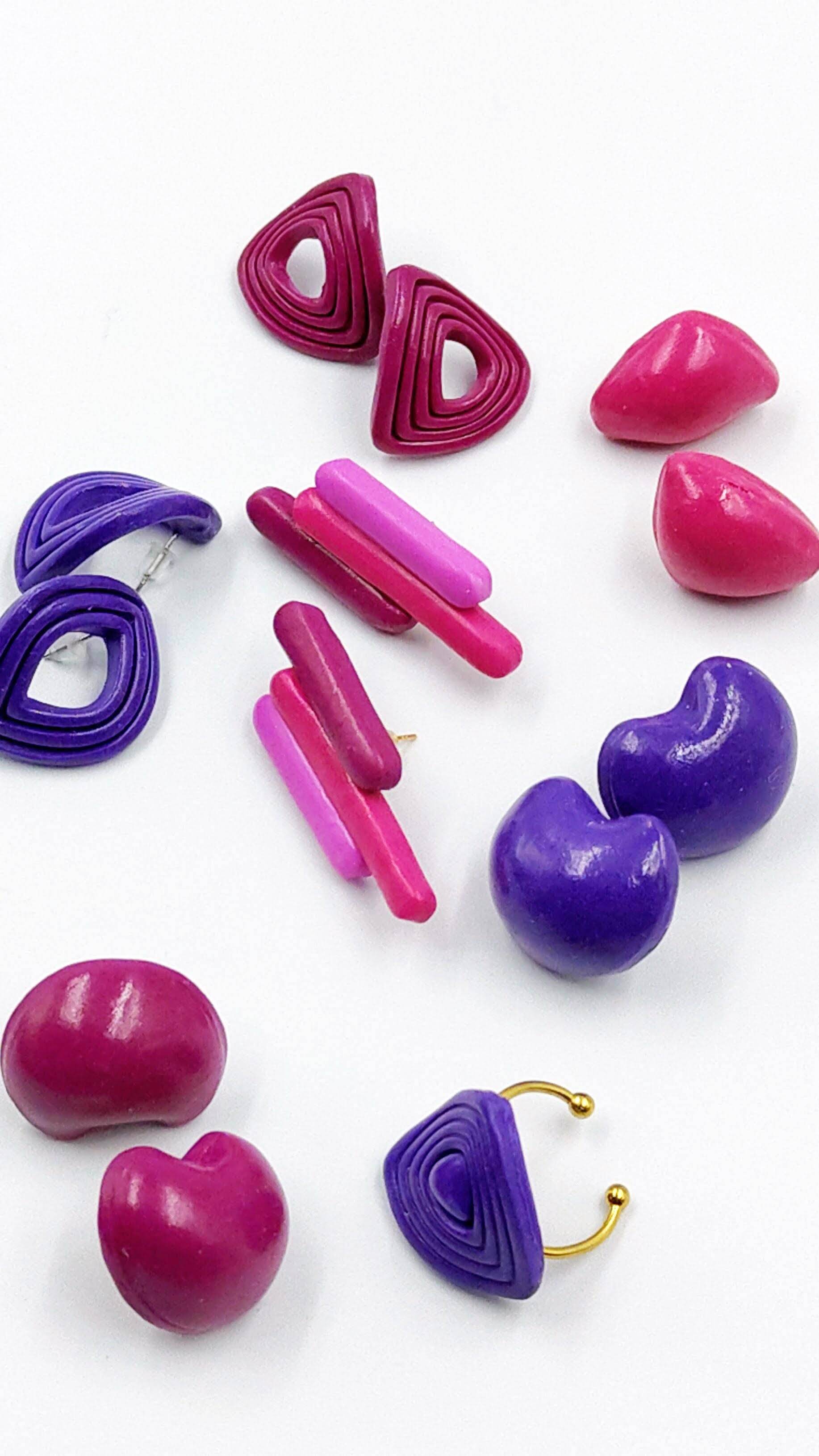 anello regolabile design viola acceso - Loopy Clay