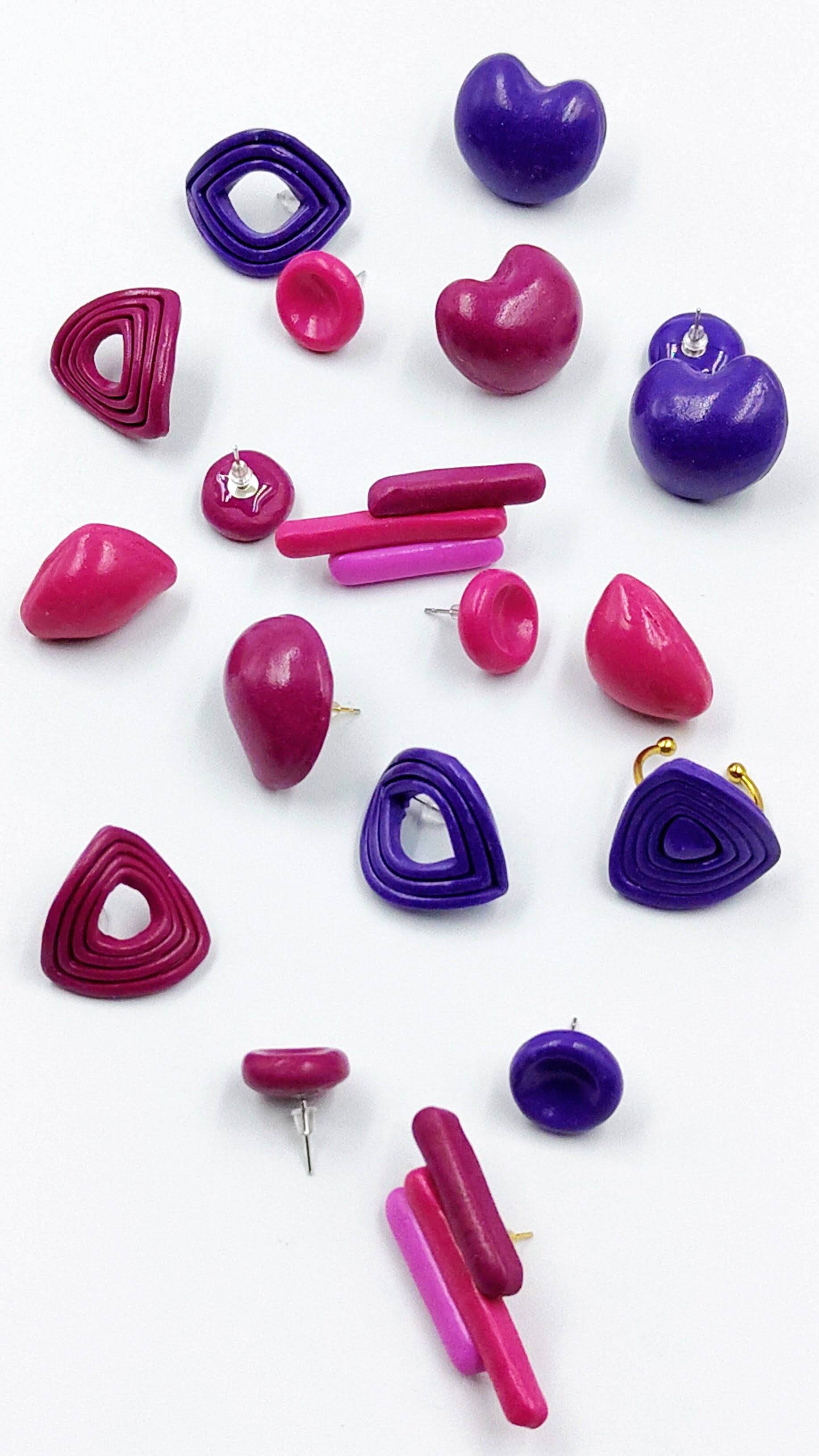 anello regolabile design viola acceso - Loopy Clay