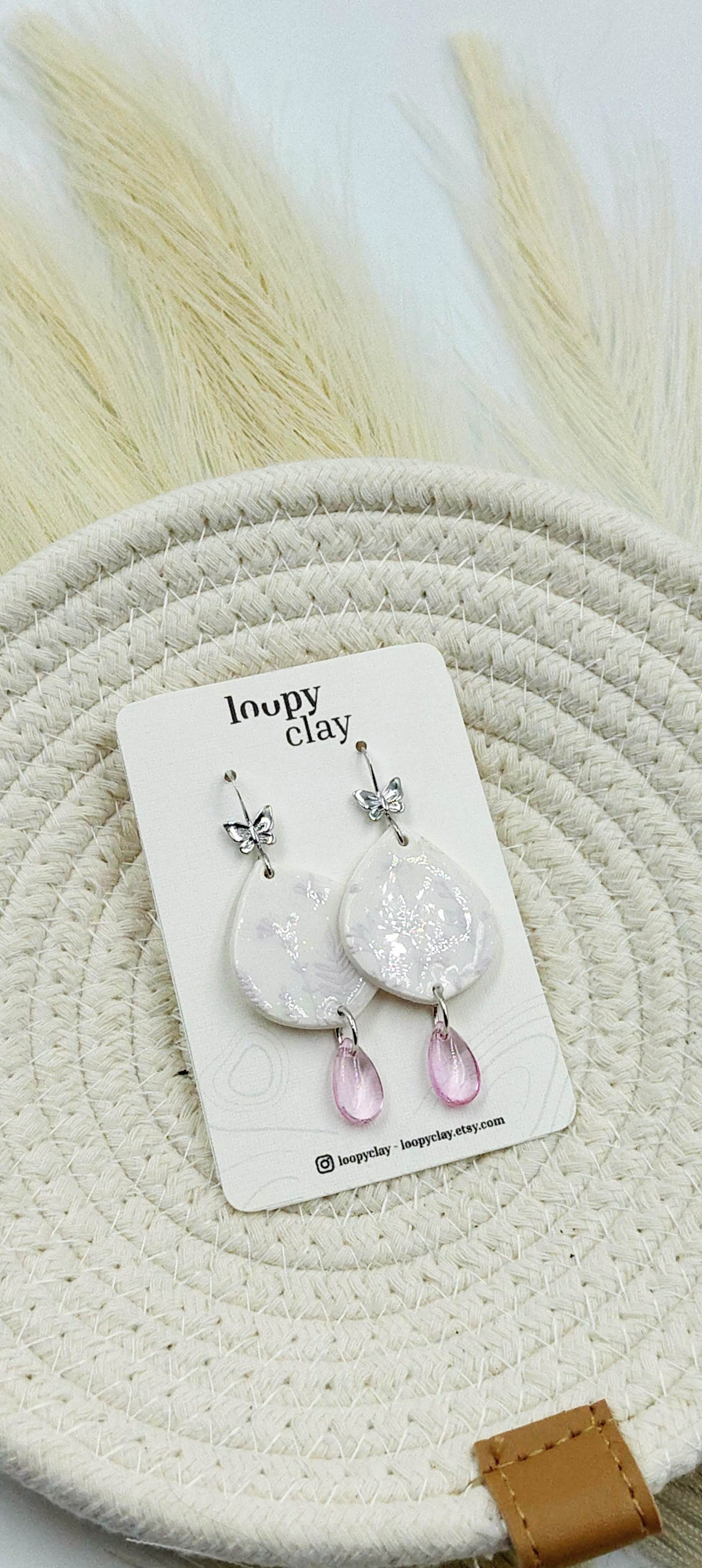 Orecchini pendenti Eleganza Bianca - Loopy Clay