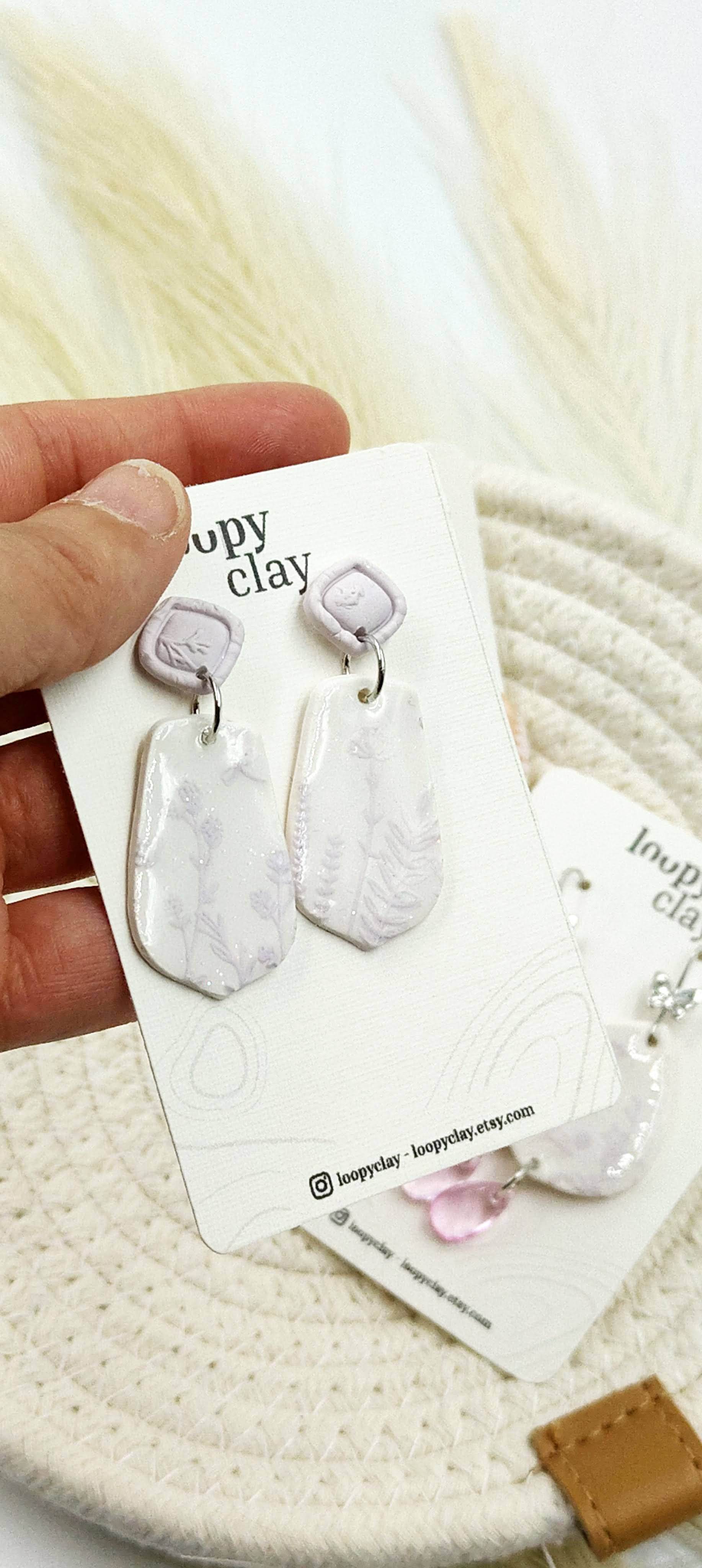 Orecchini pendenti Eleganza Bianca - Loopy Clay