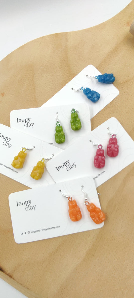 Orecchini orsetti gommosi: un classico intramontabile - Loopy Clay