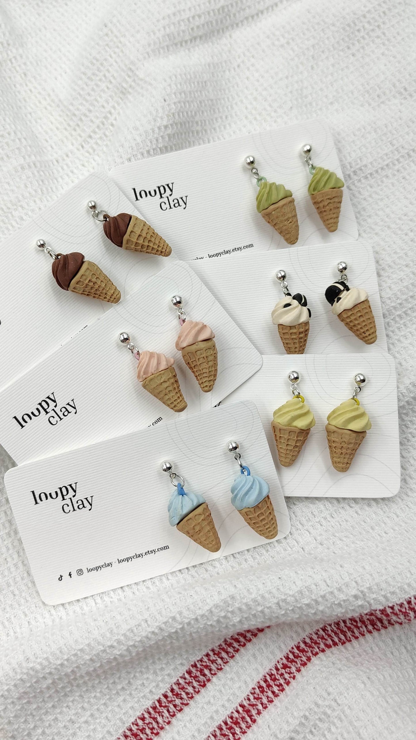 Orecchini cono gelato - Loopy Clay