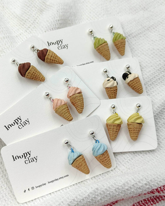 Orecchini cono gelato - Loopy Clay