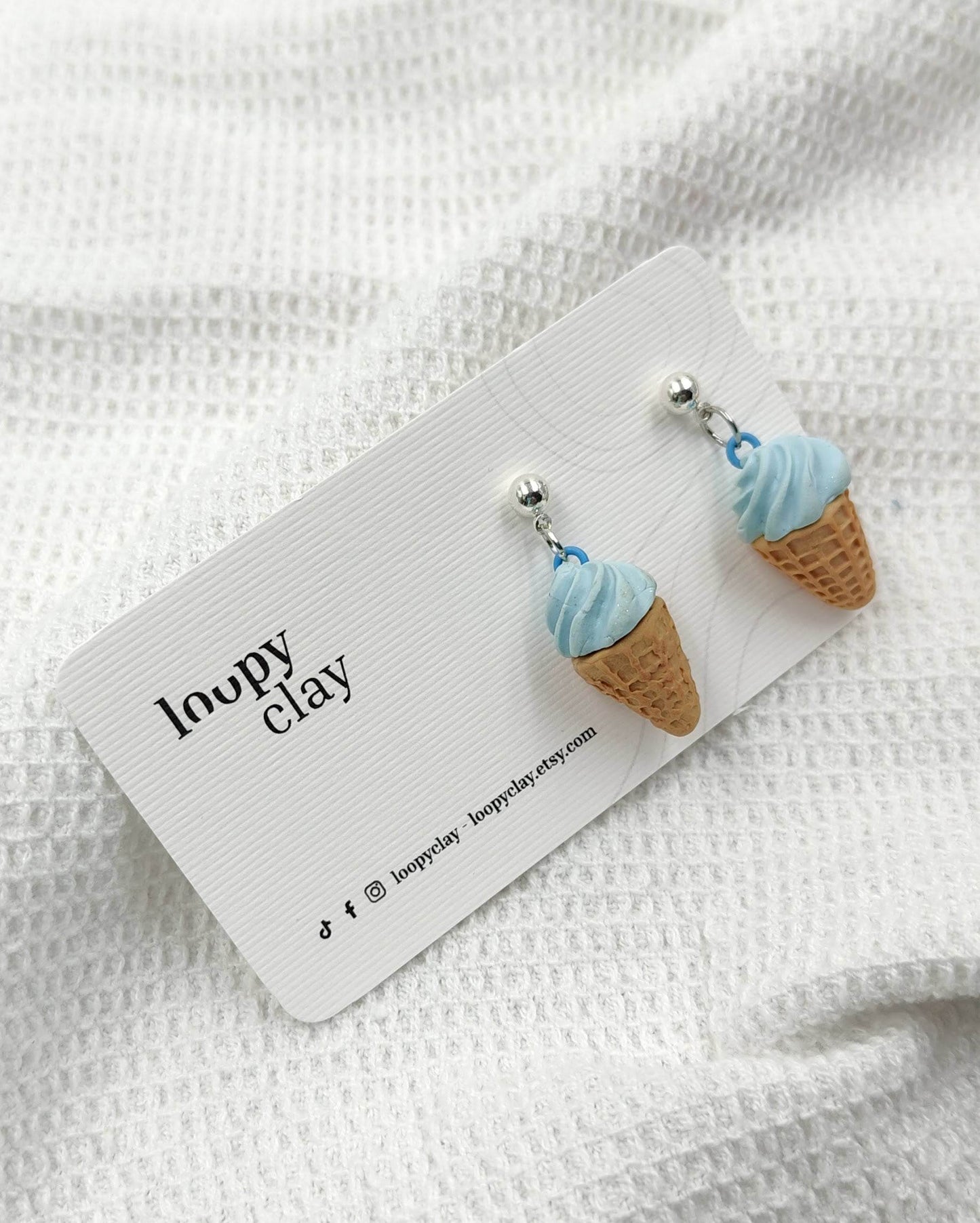 Orecchini cono gelato - Loopy Clay