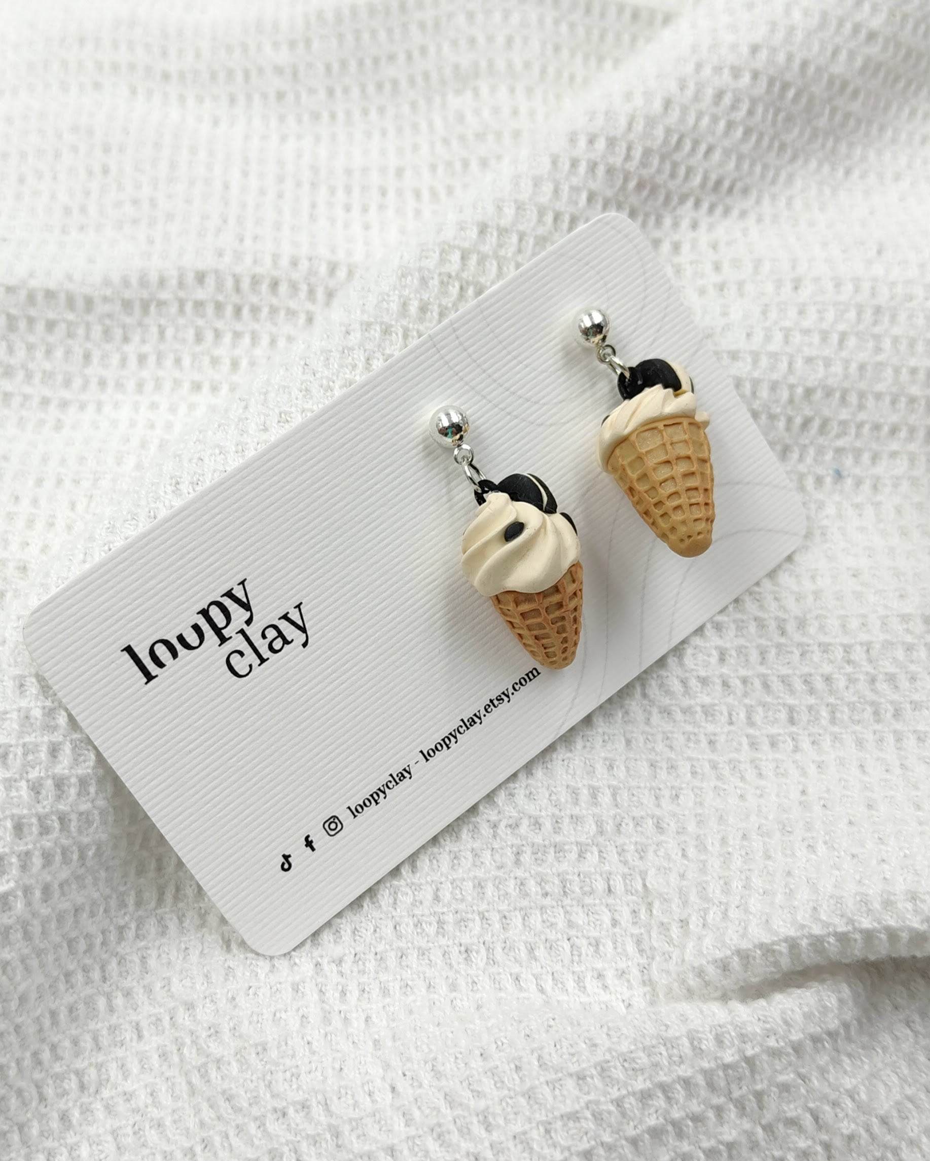 Orecchini cono gelato - Loopy Clay