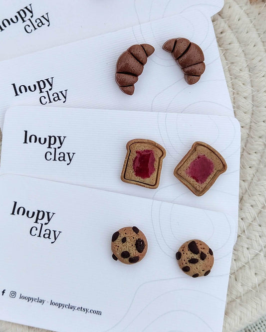 Orecchini piccoli: breakfast collections (II) - Loopy Clay