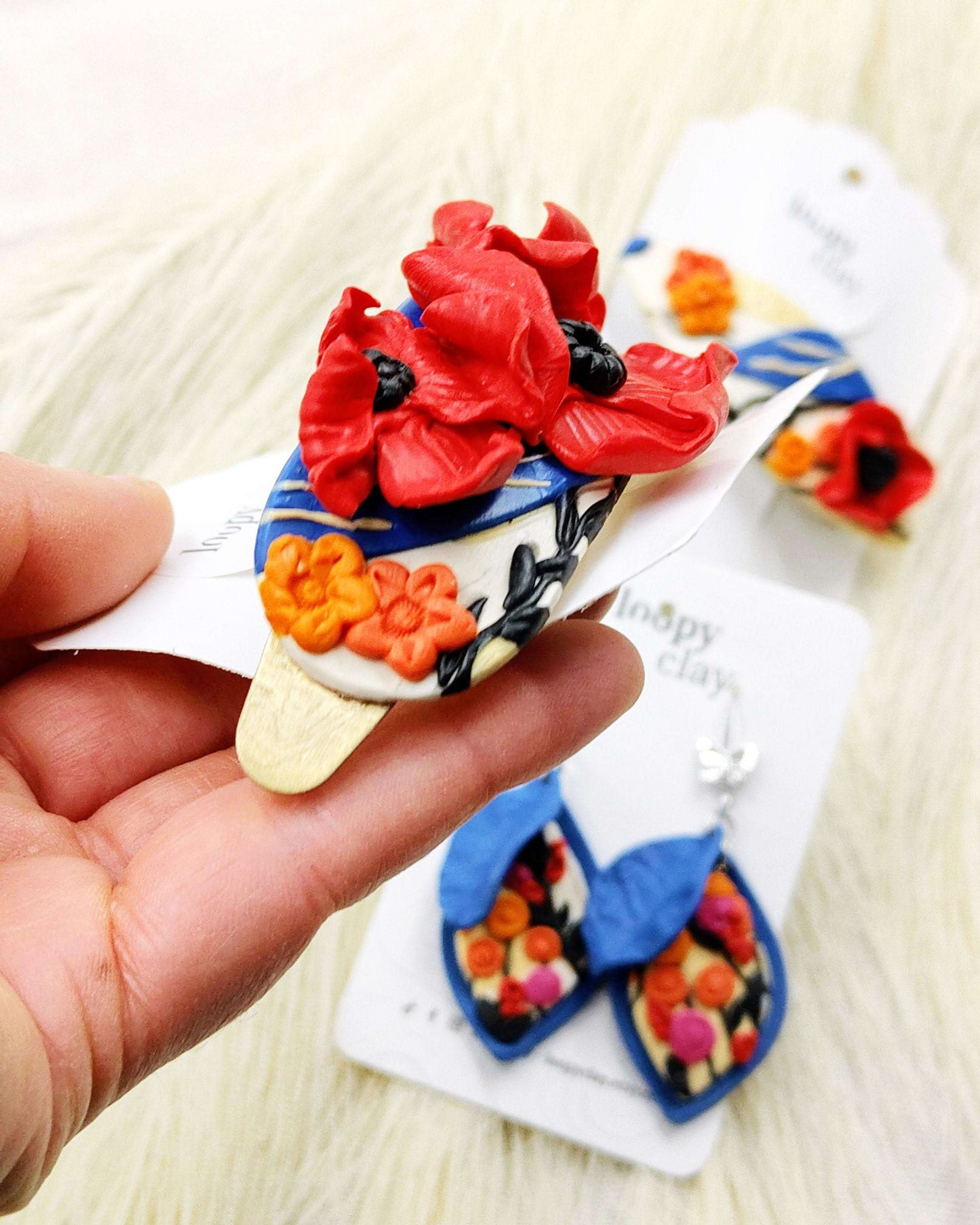 Collezione Papaveri | Fermagli capelli artigianali