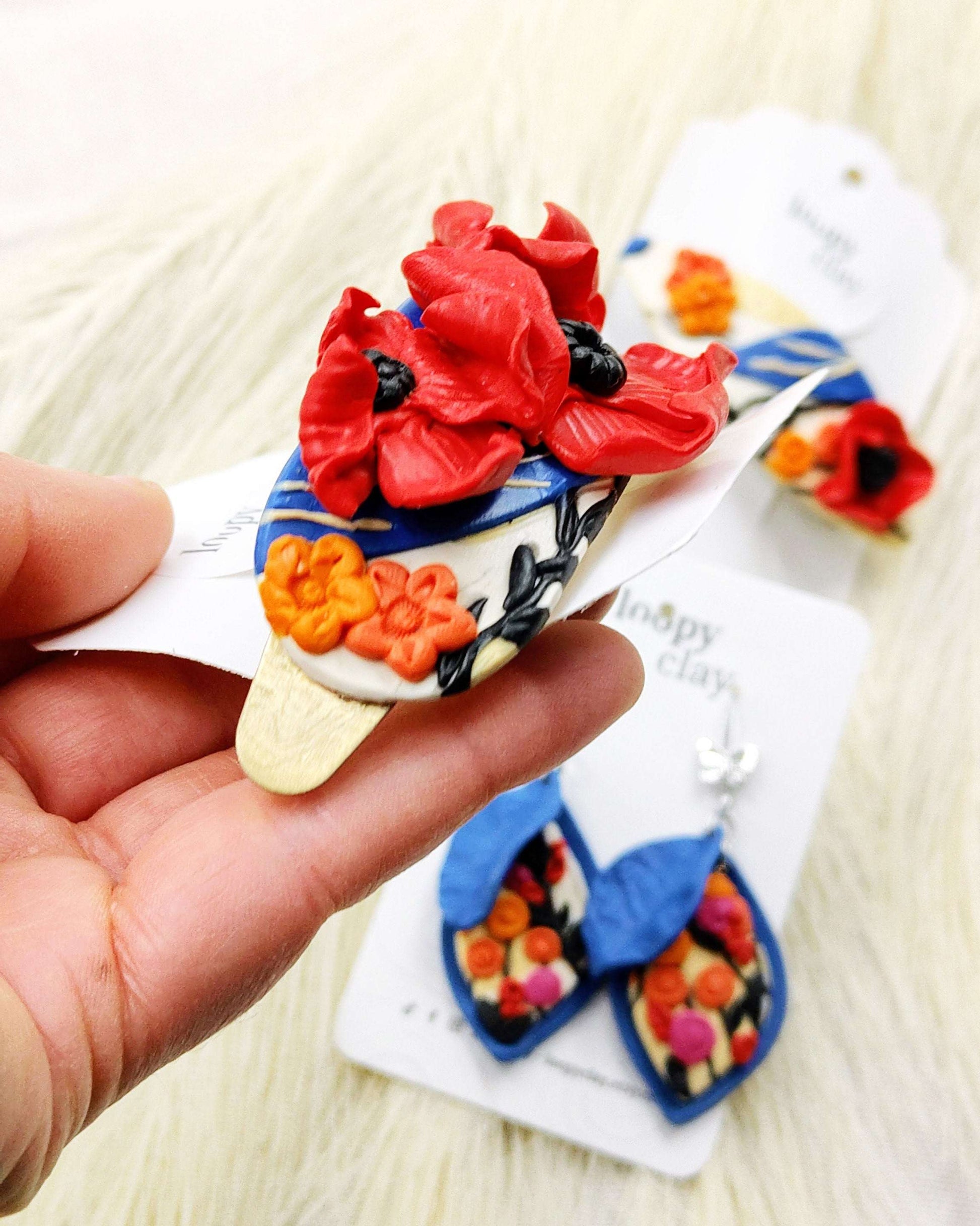 Collezione Papaveri | Fermagli capelli artigianali