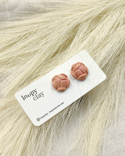 Orecchini a bottone fiori di loto - bocciolo