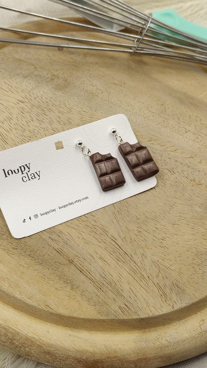 Orecchini pendenti barrette di cioccolato