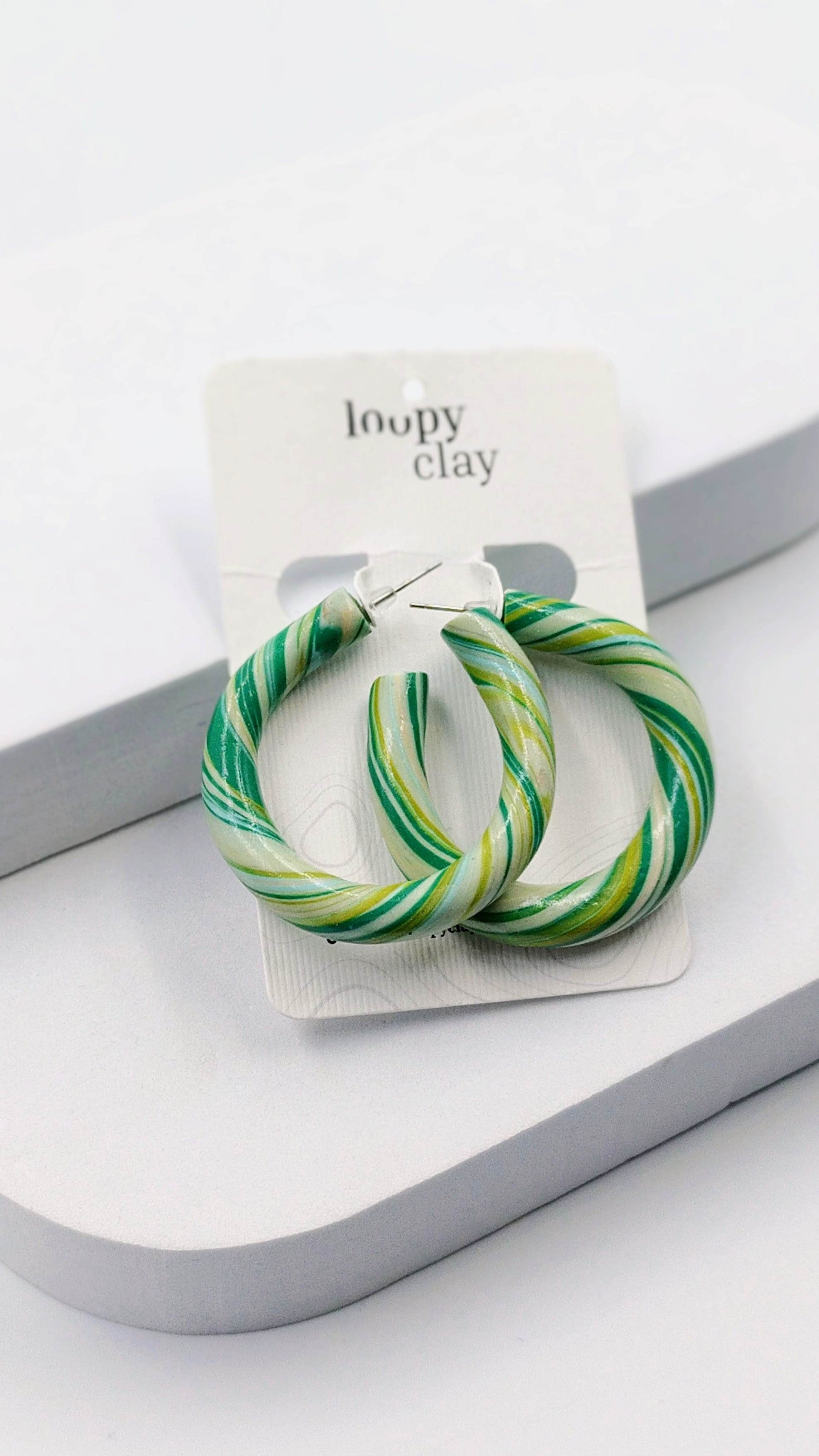 Orecchini grandi a Cerchio multicolor - Loopy Clay