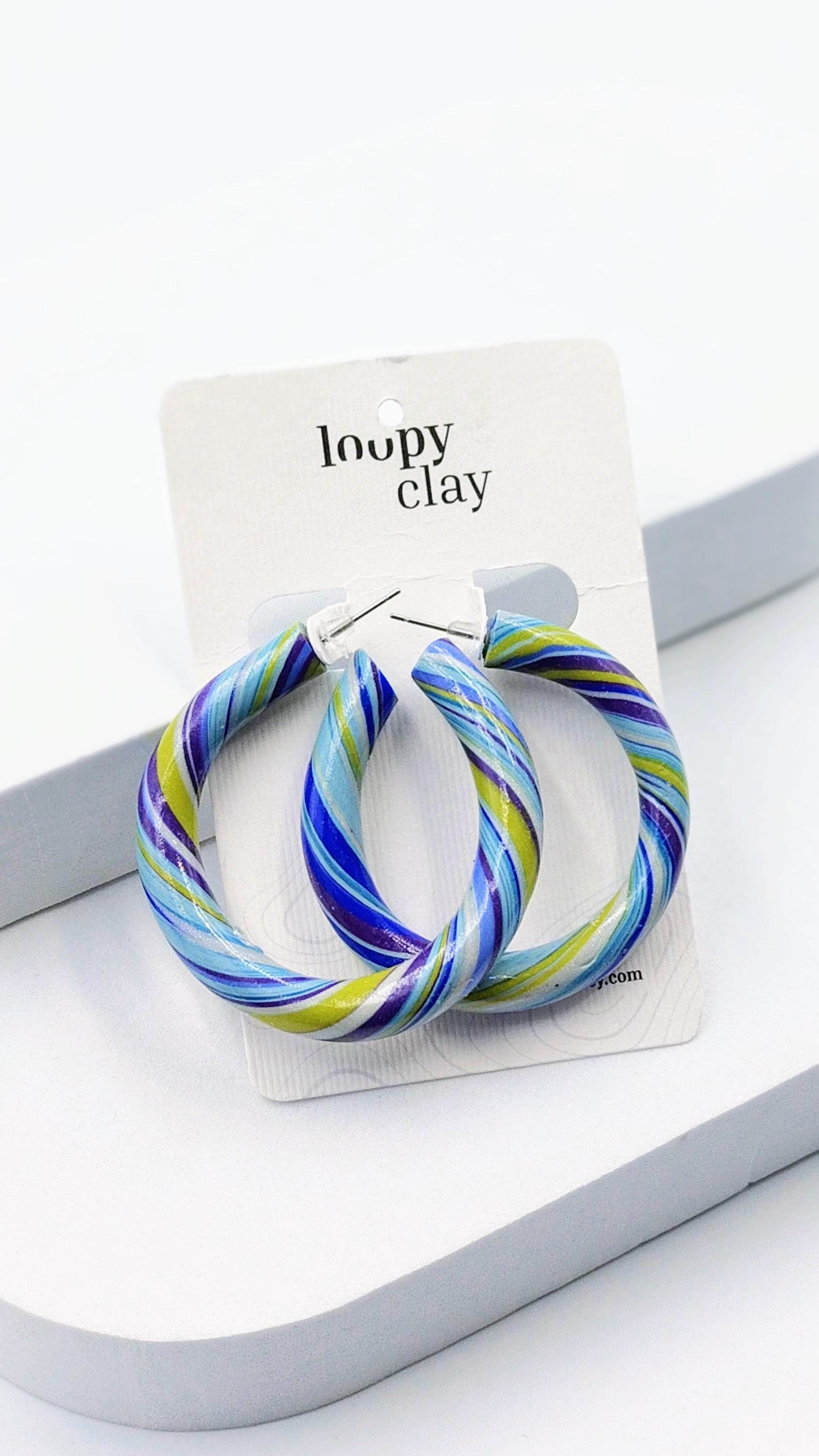 Orecchini grandi a Cerchio multicolor - Loopy Clay