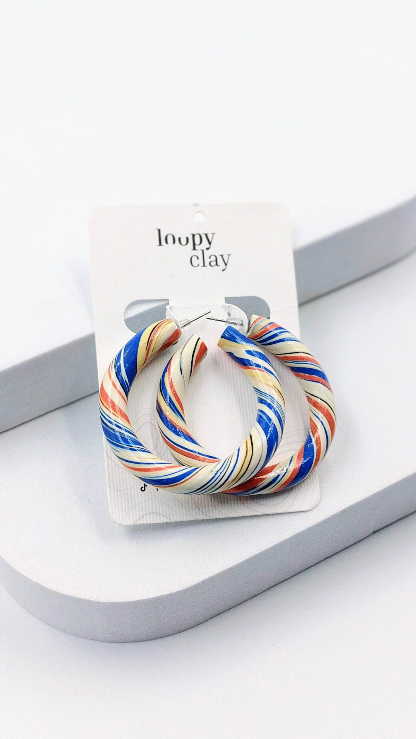 Orecchini grandi a Cerchio multicolor - Loopy Clay