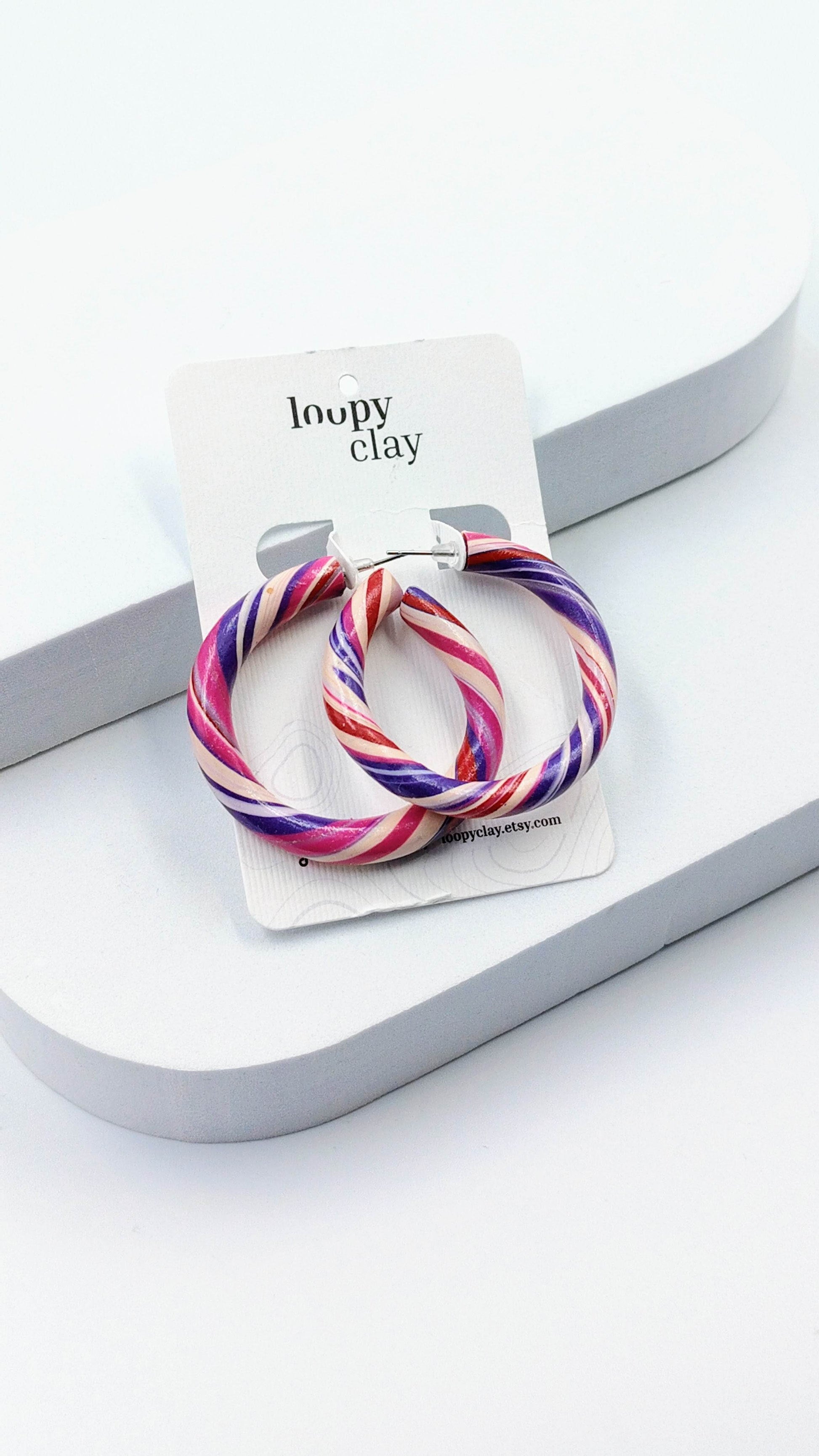 Orecchini grandi a Cerchio multicolor - Loopy Clay