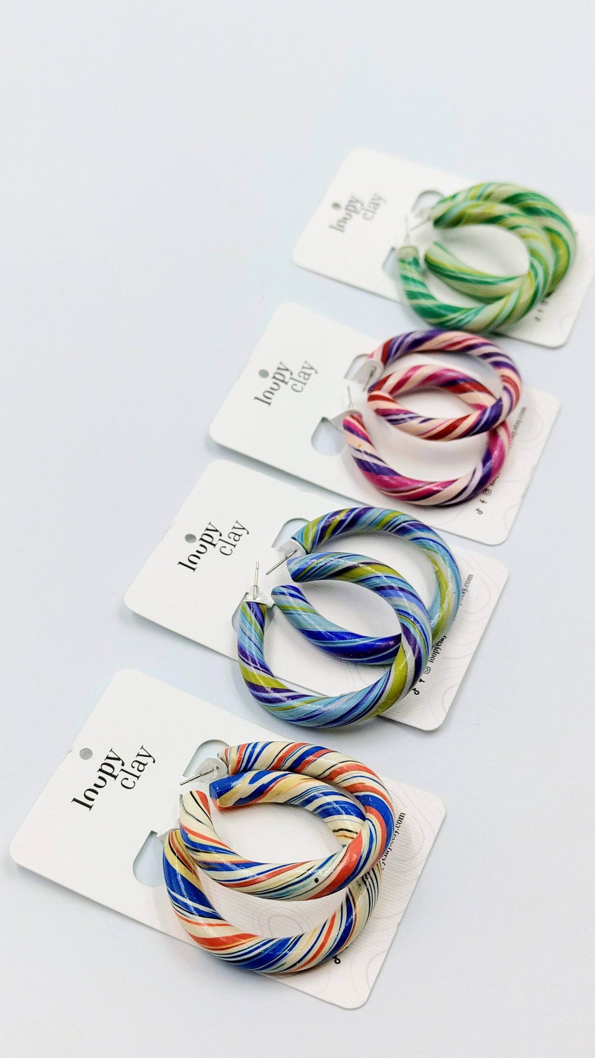 Orecchini grandi a Cerchio multicolor - Loopy Clay