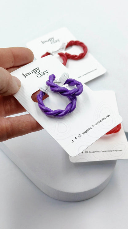 Orecchini a cerchio medi - intrecciati