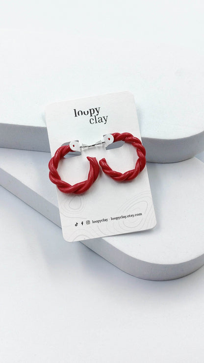 Orecchini a cerchio medi - intrecciati