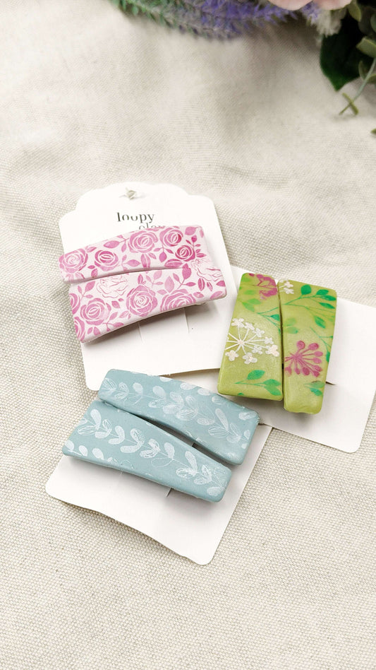 Collezione Asimmetrie Floreali| Fermagli capelli artigianali