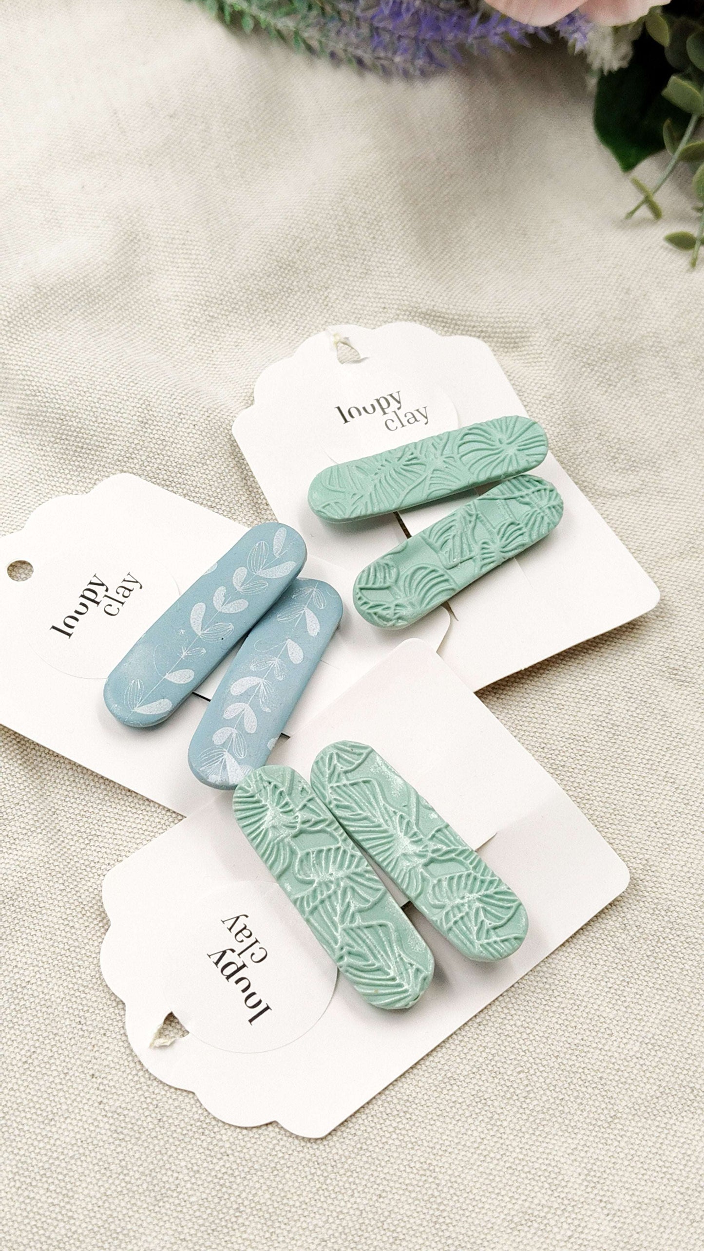 Collezione Pastello | Fermagli capelli artigianali con fiori dipinti