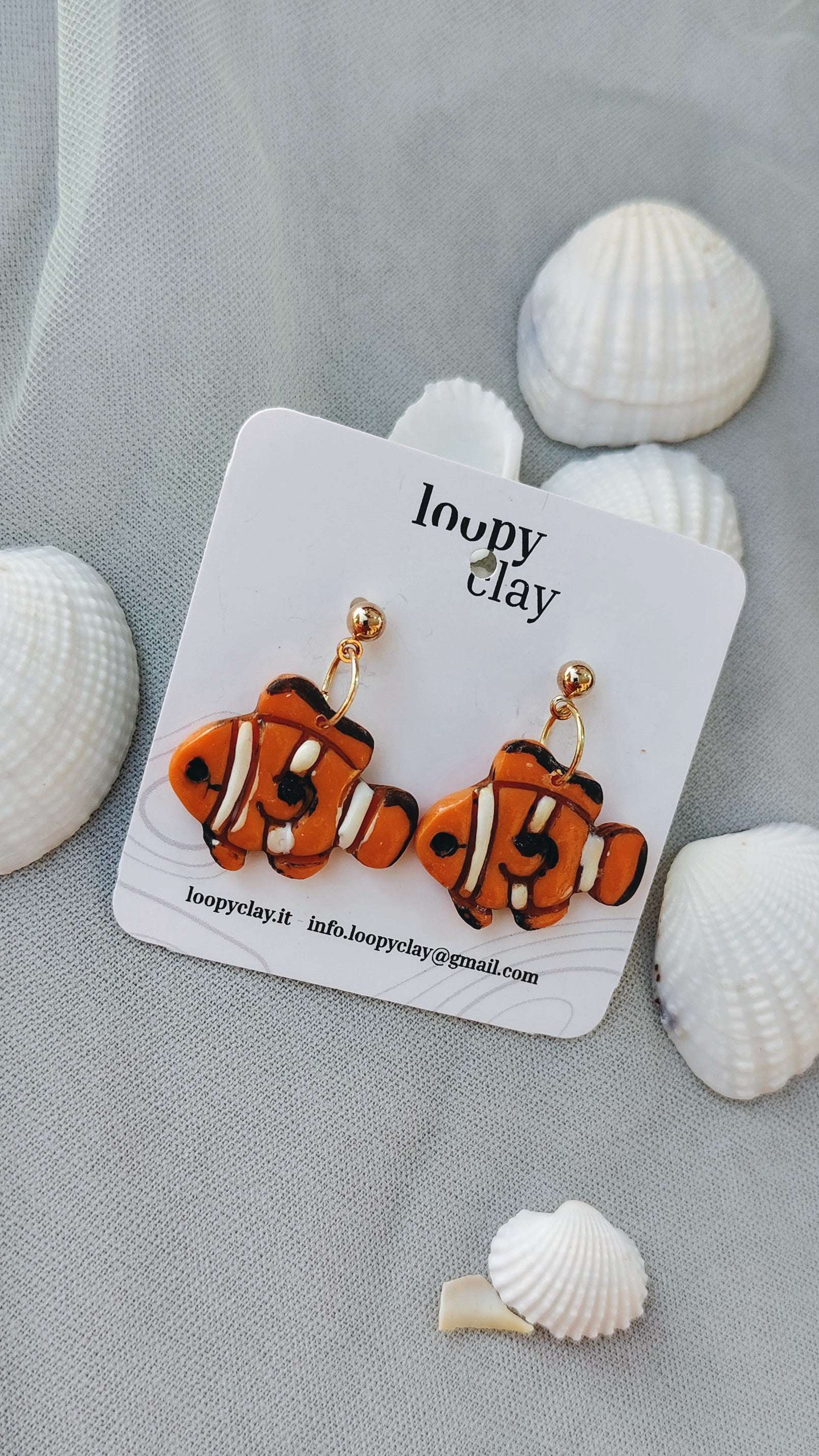 Orecchini Pesciolini Clownfish Mare Estate Artigianali