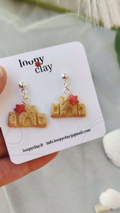 Orecchini Castello Sabbia Stella Marina Mare Estate