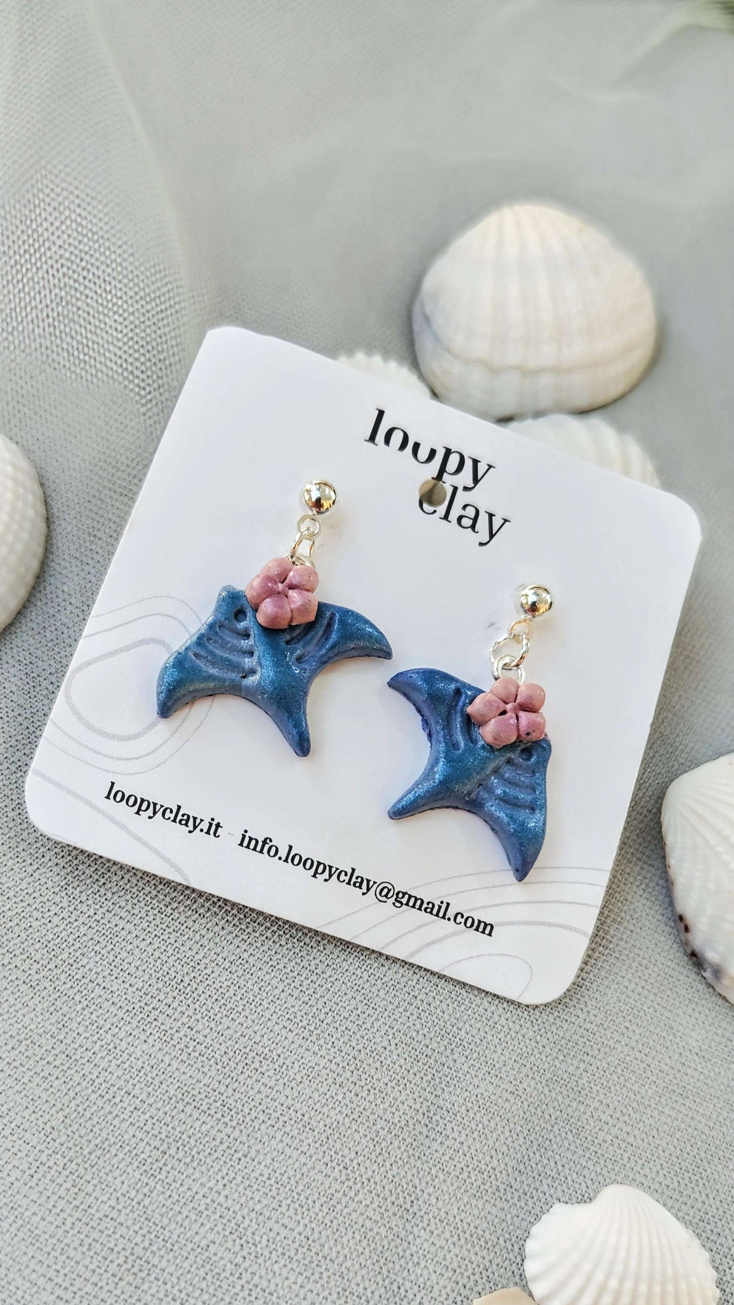 Orecchini Manta Fiori Plumeria Mare Estate Leggeri