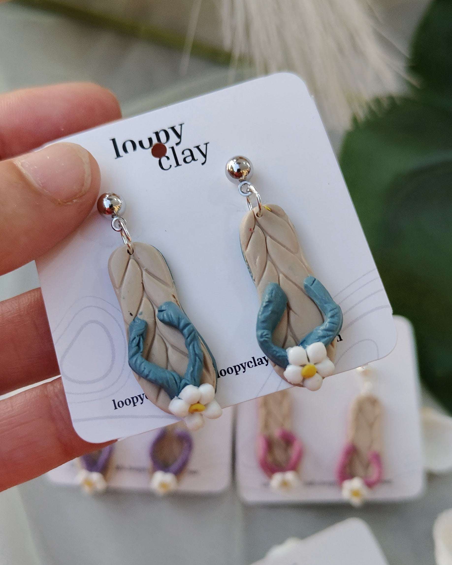 Orecchini Infradito Argilla Polimerica Estate 4 Colori