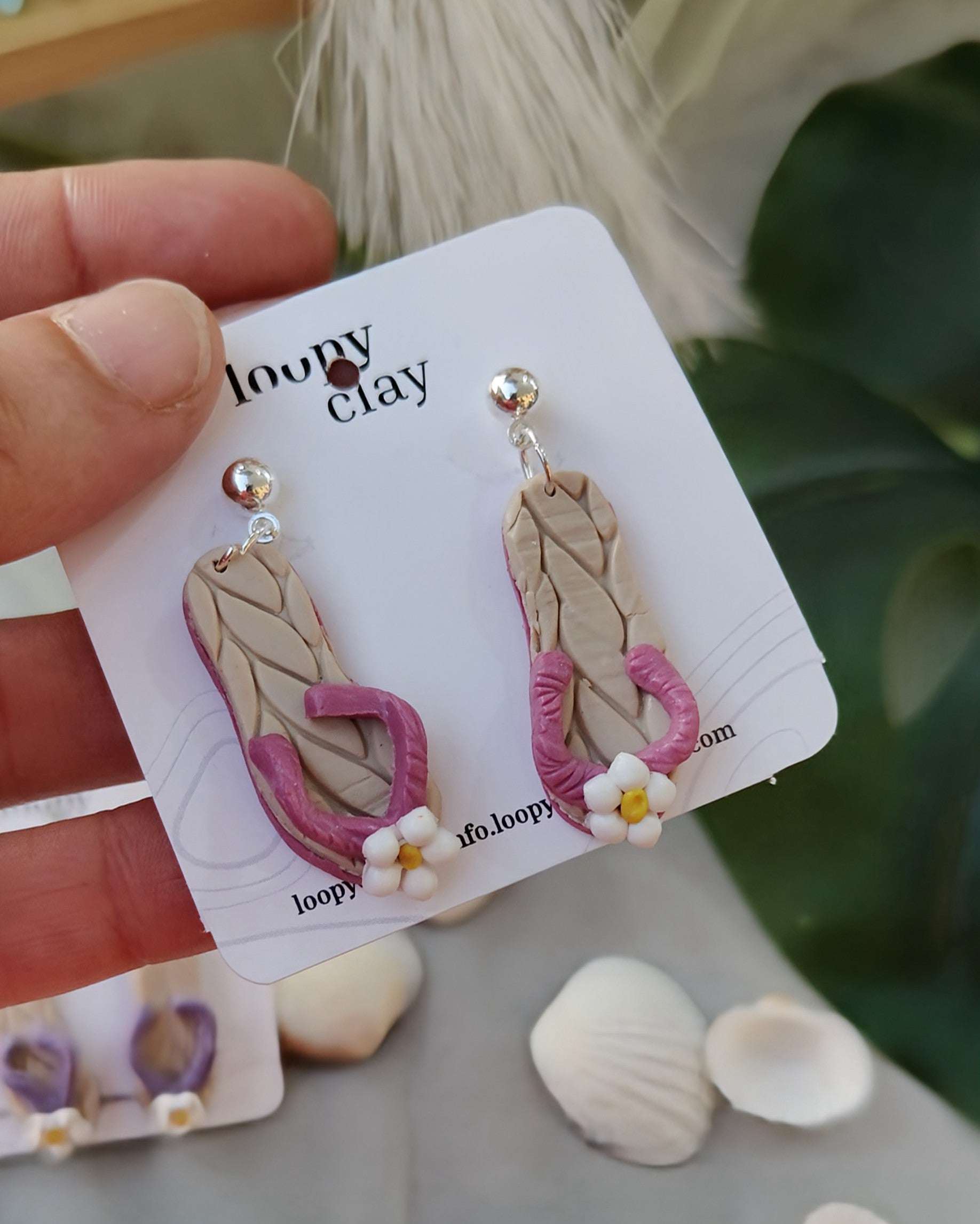 Orecchini Infradito Argilla Polimerica Estate 4 Colori