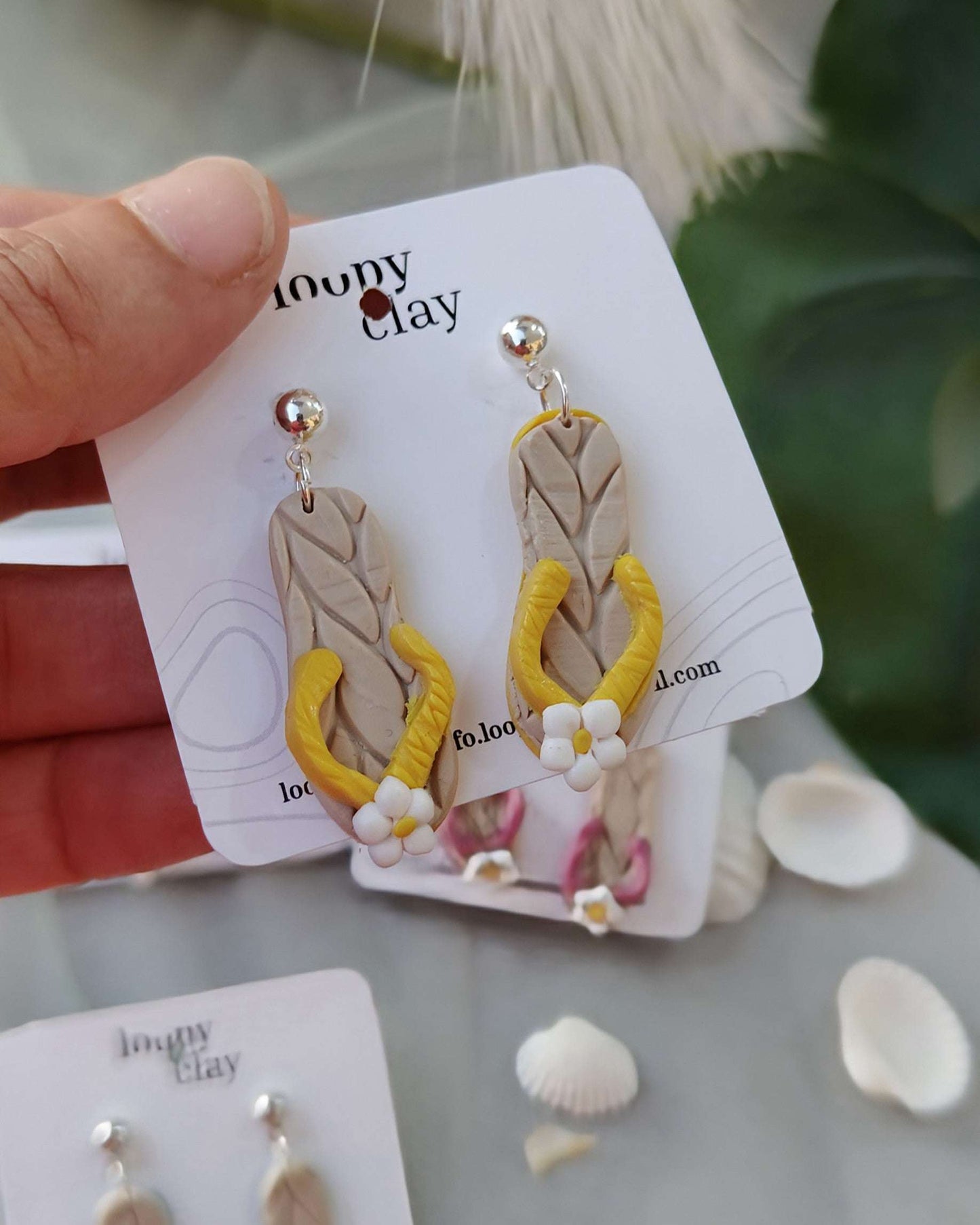 Orecchini Infradito Argilla Polimerica Estate 4 Colori