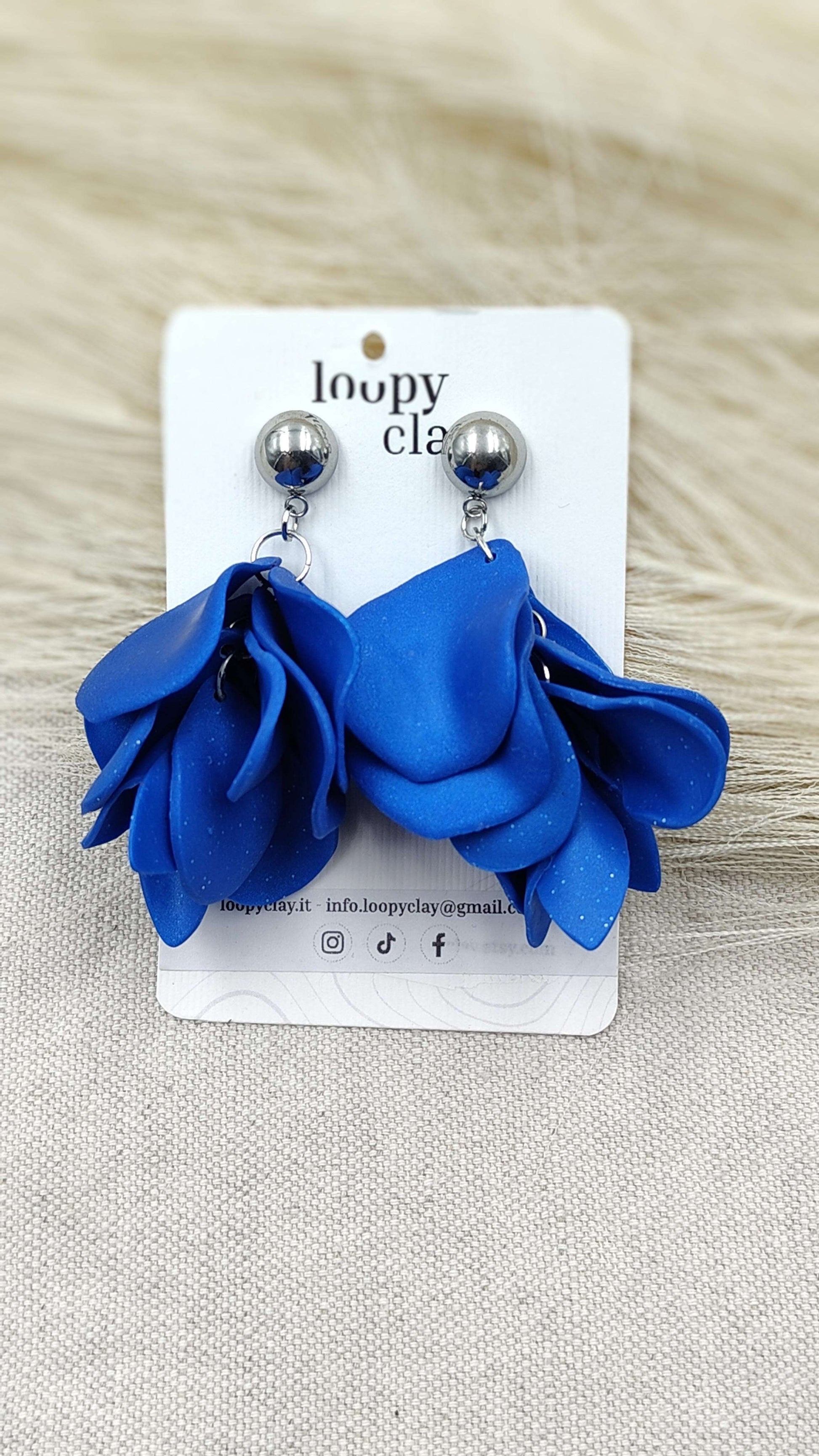 Orecchini Pendenti Notte Stellata | Blu Notte e Acciaio